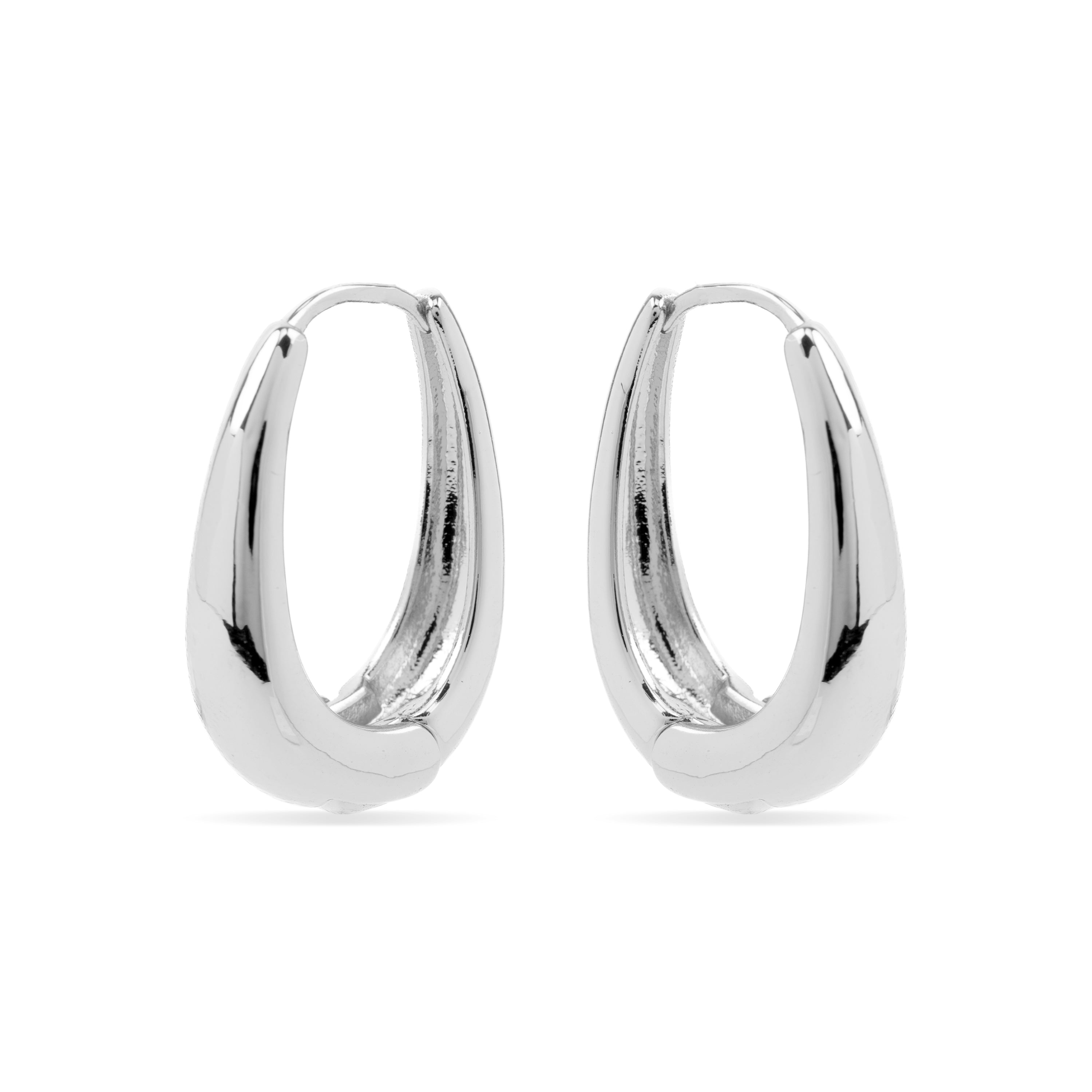 Brincos de 24mm de diâmetro acabamento prata - Luya