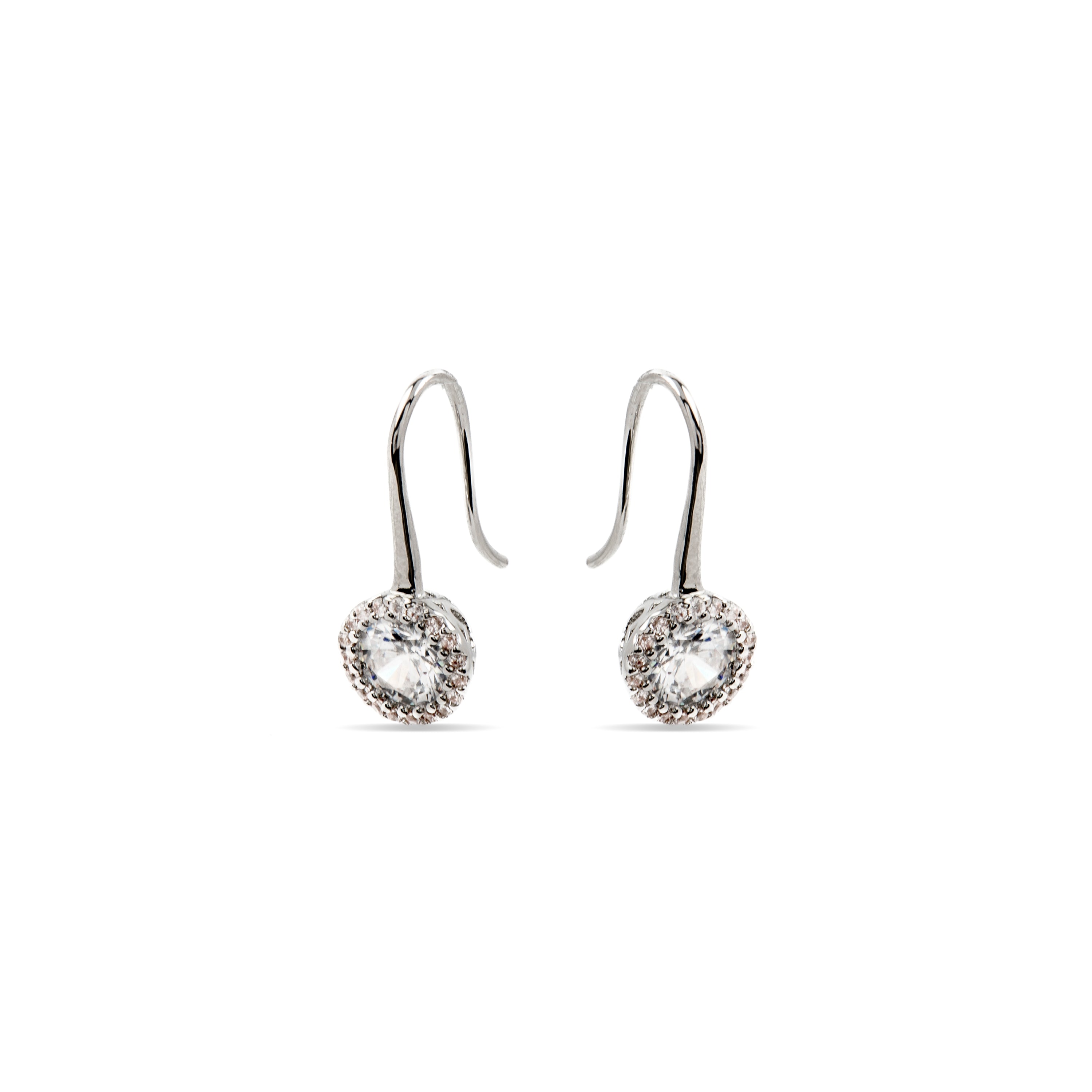 Earrings with Brilliant Zirconia silver finish - Tisab