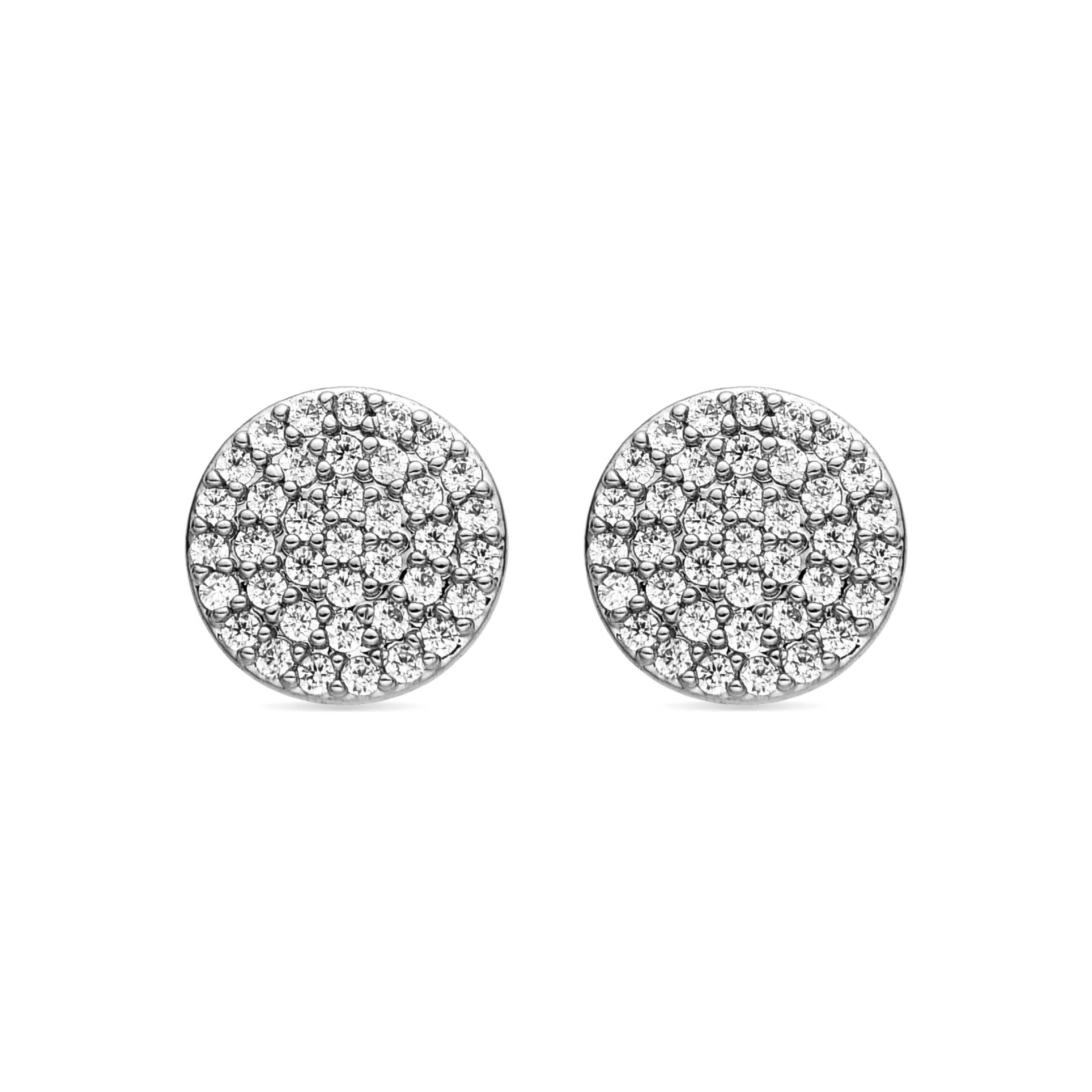 Earrings with Brilliant Zirconia silver finish - Gudpe