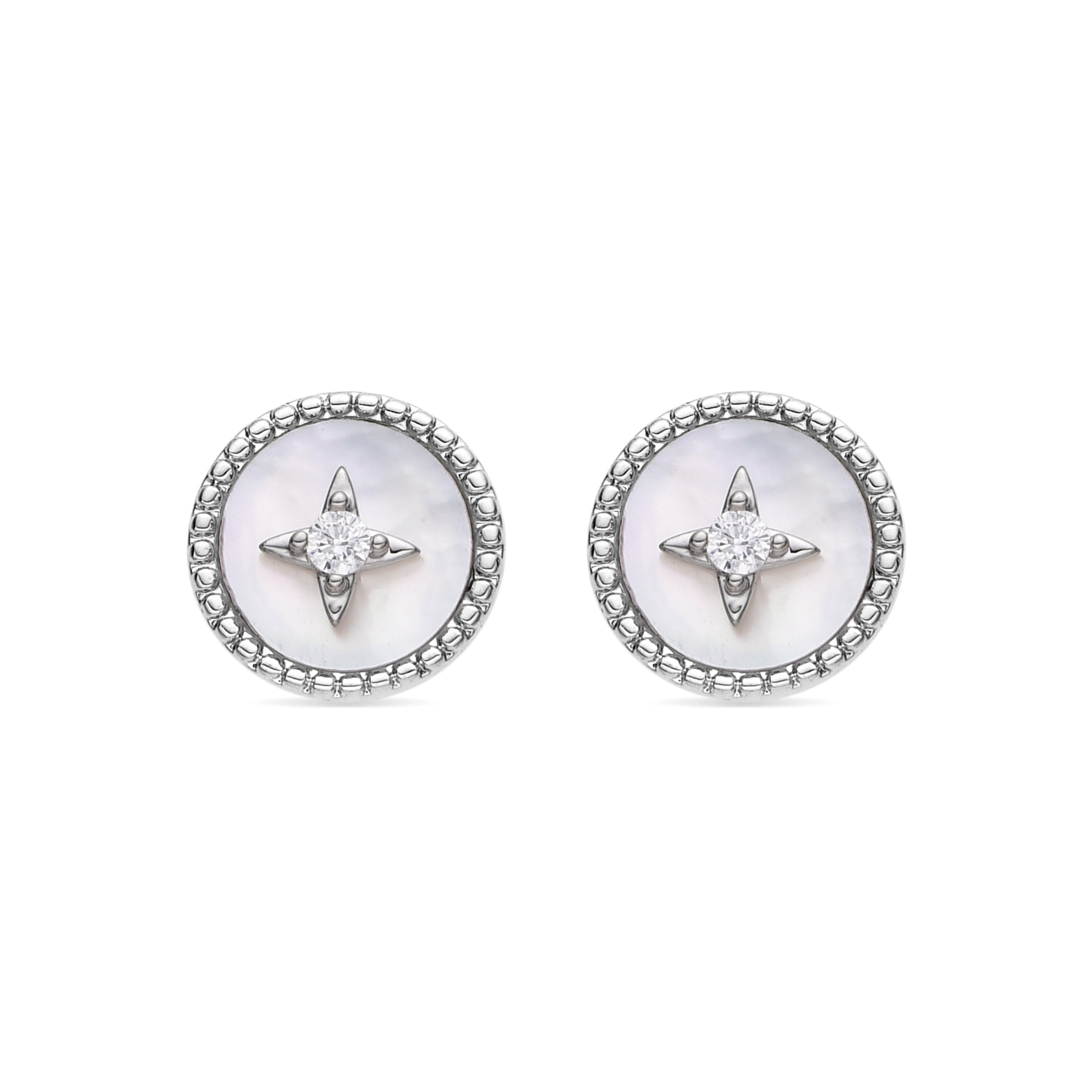 Boucles d'oreilles avec Nacre Blanche finition argent - Lymu