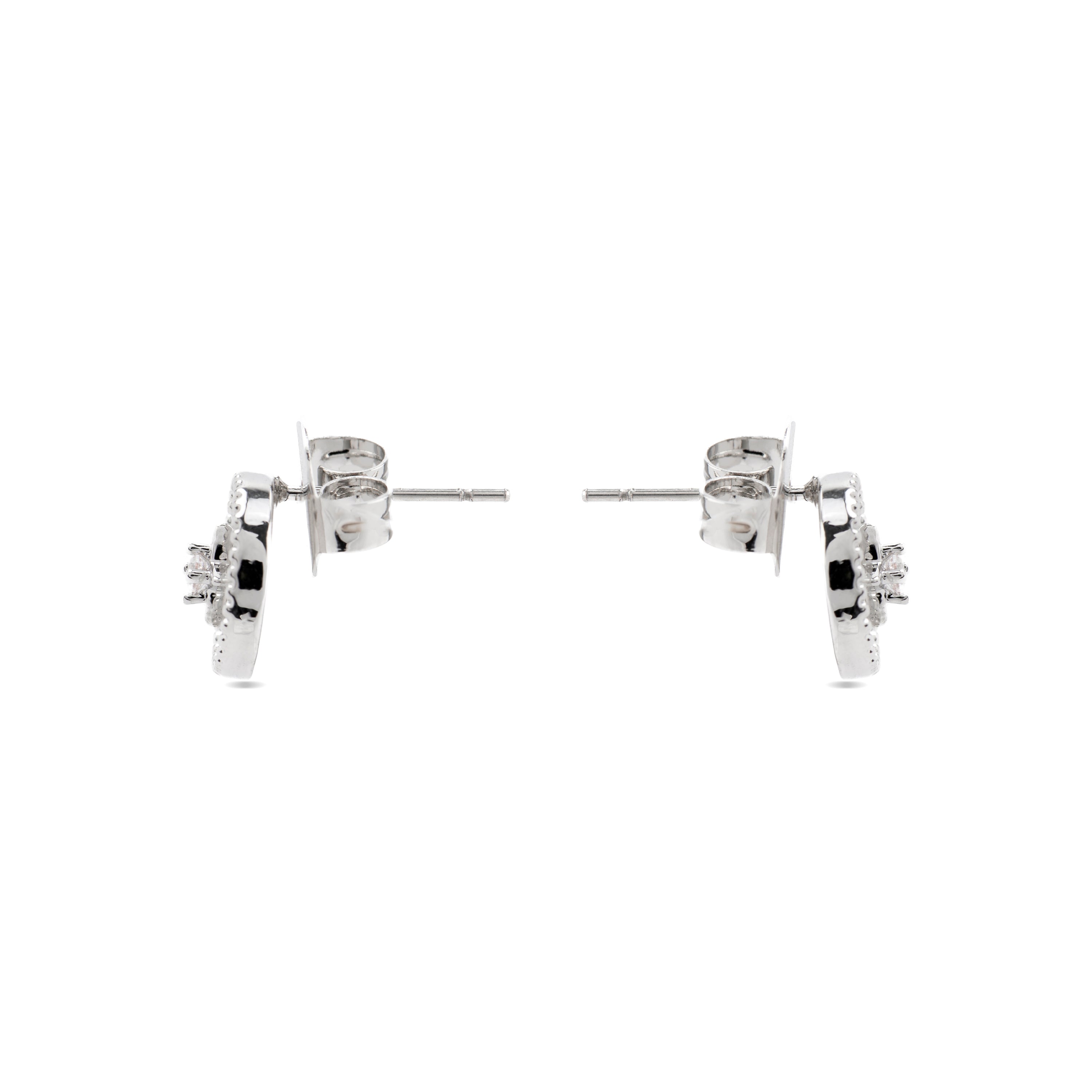 Boucles d'oreilles avec Nacre Blanche finition argent - Lymu
