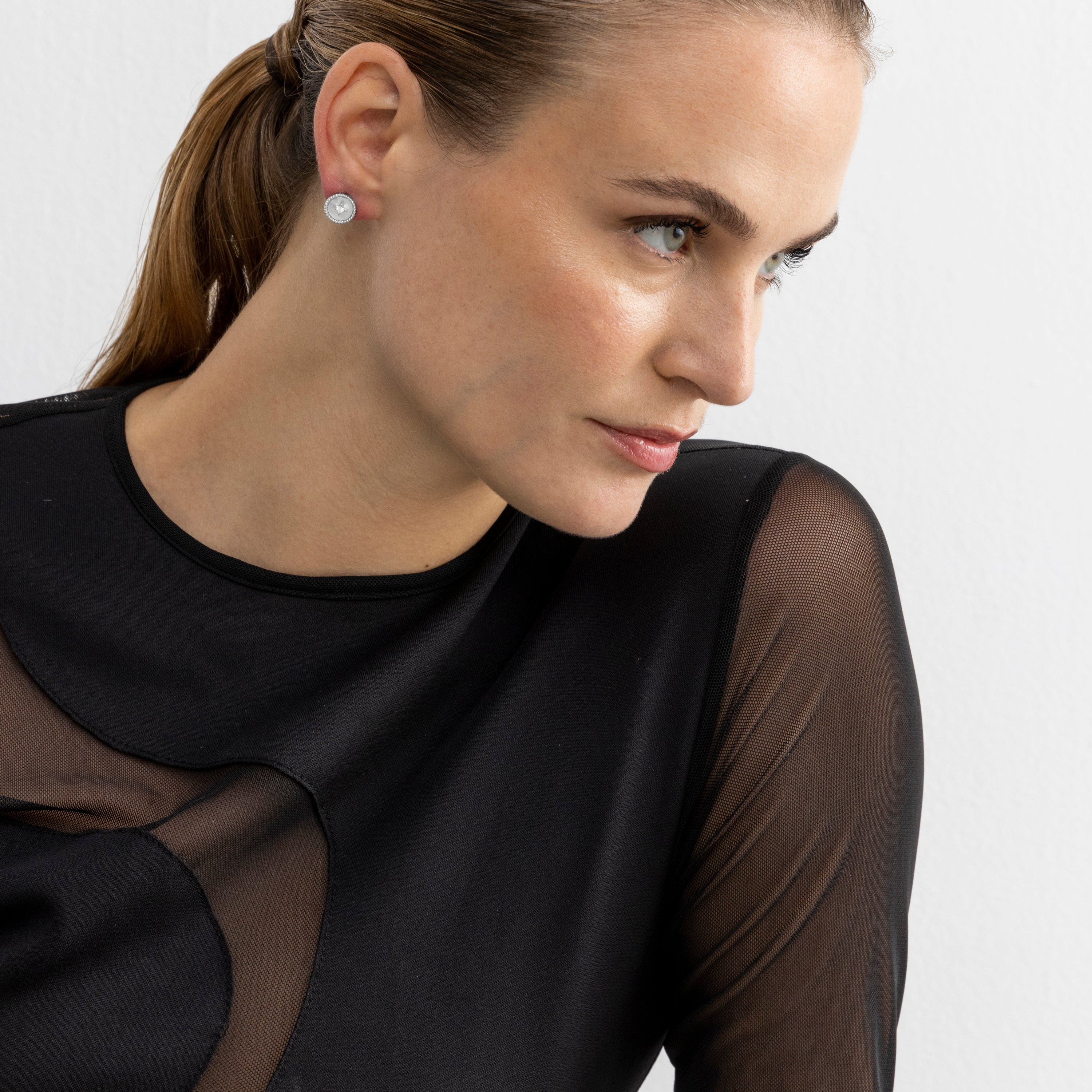 Boucles d'oreilles avec Nacre Blanche finition argent - Lymu