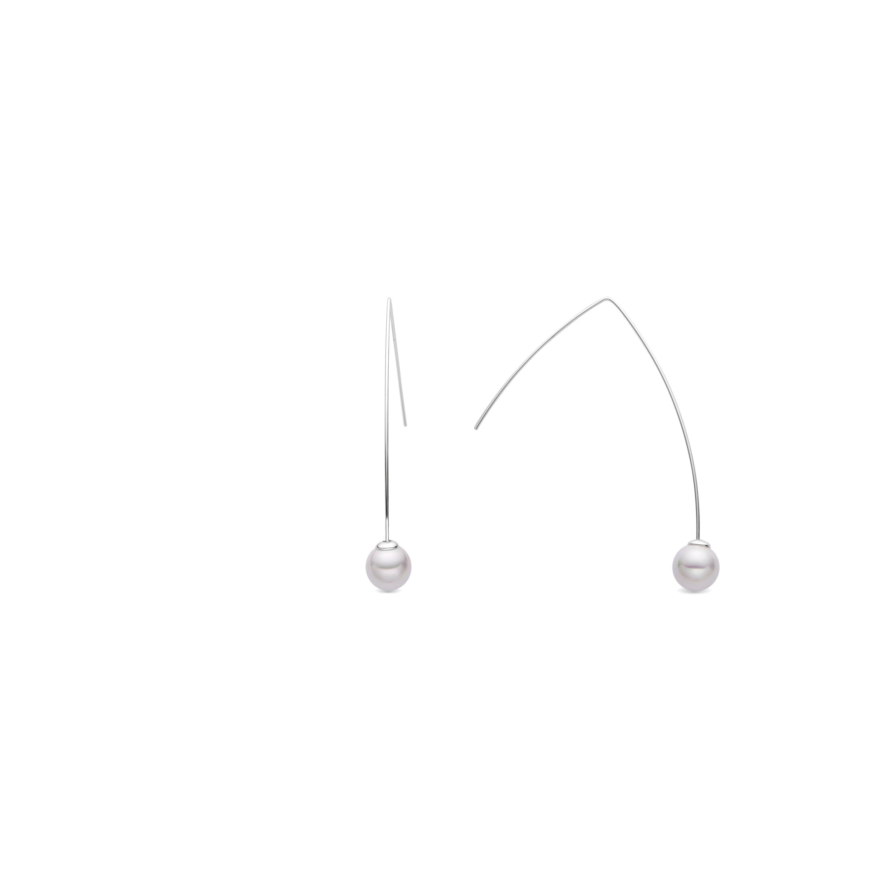 White Pearl Earrings with Silver Finish - Gesis