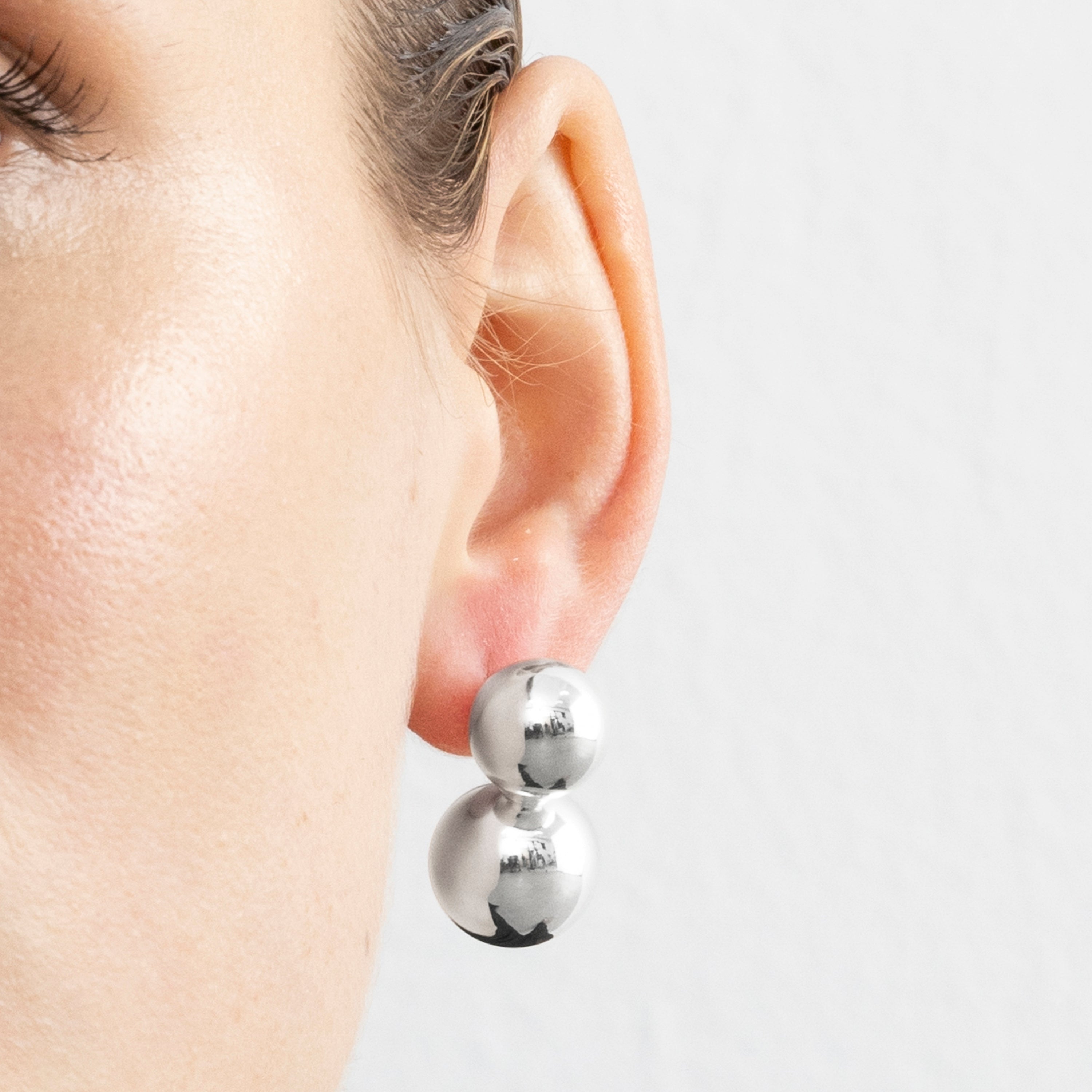 Earrings with - silver finish - Uphe