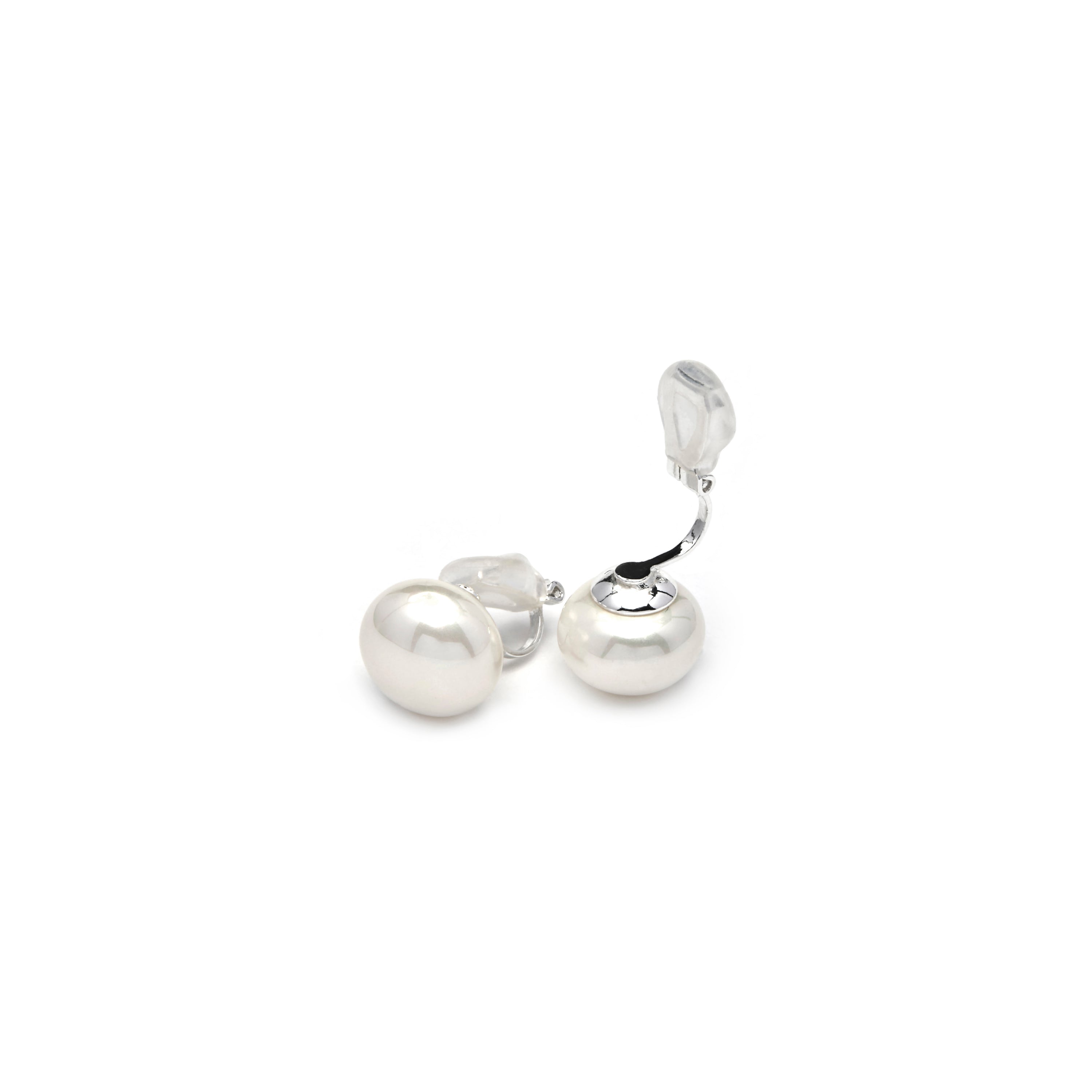 Pendientes acabado plata y Perla Blanca - Benet