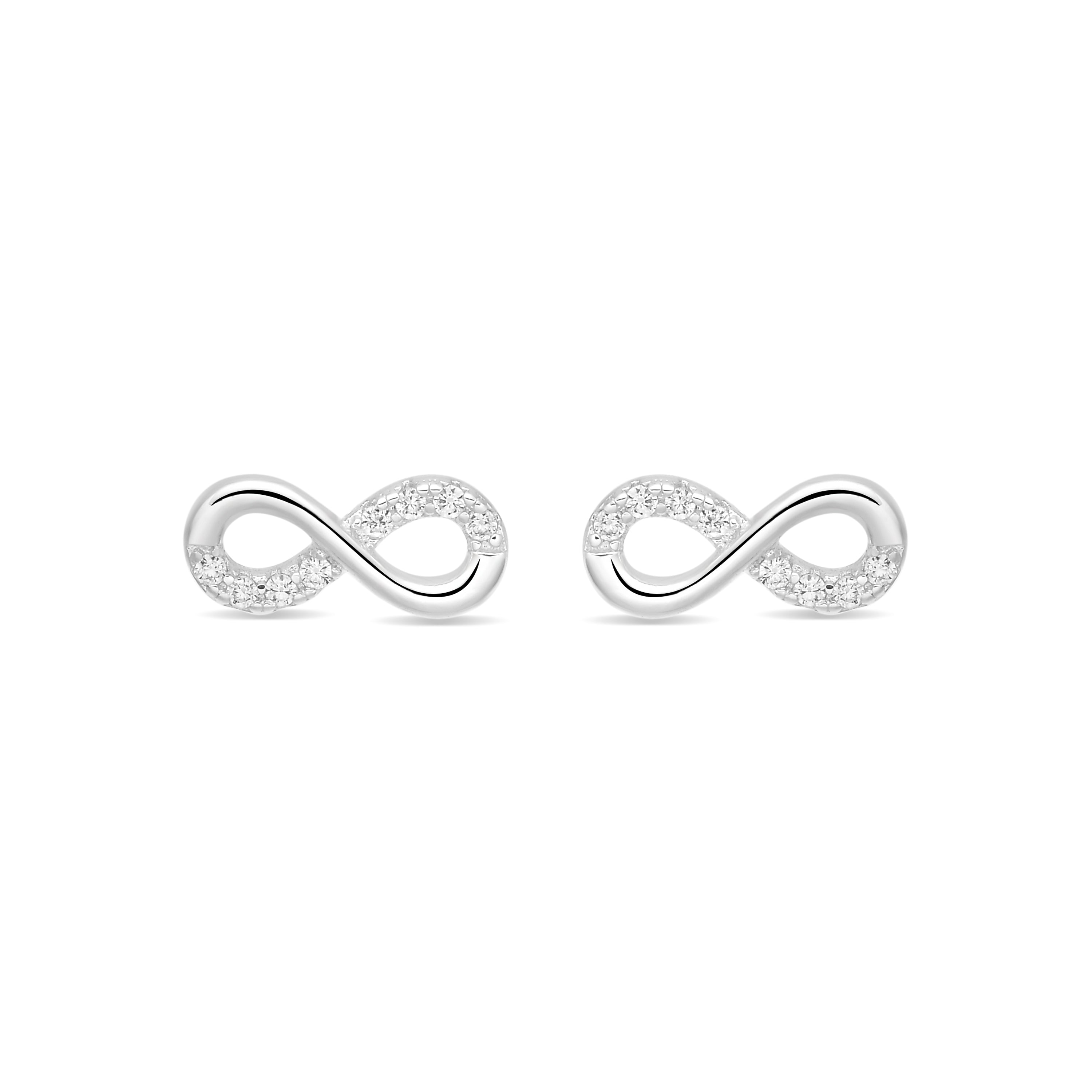 Brilliant Zirconia Earrings with Silver Finish - Lahaj