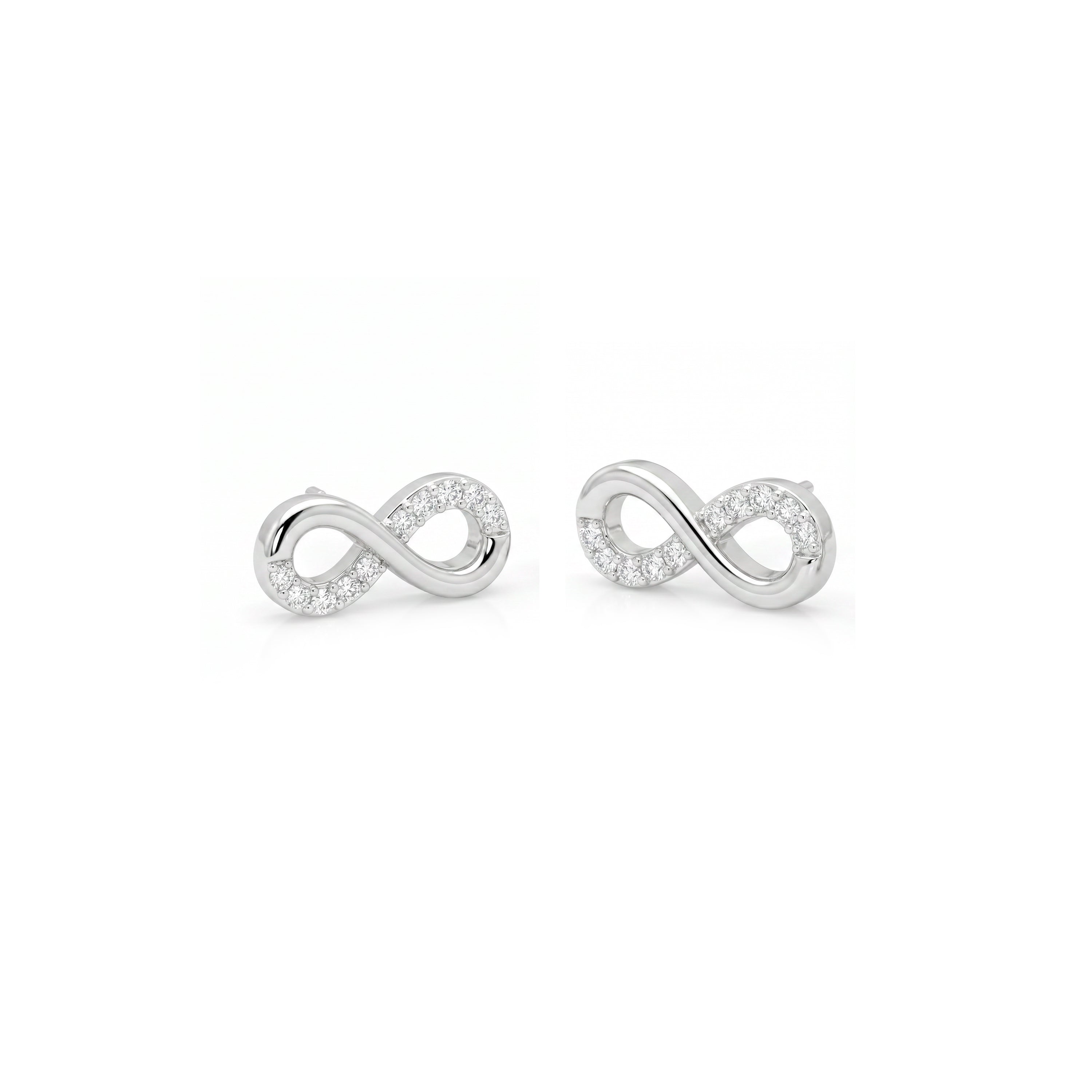 Brilliant Zirconia Earrings with Silver Finish - Lahaj