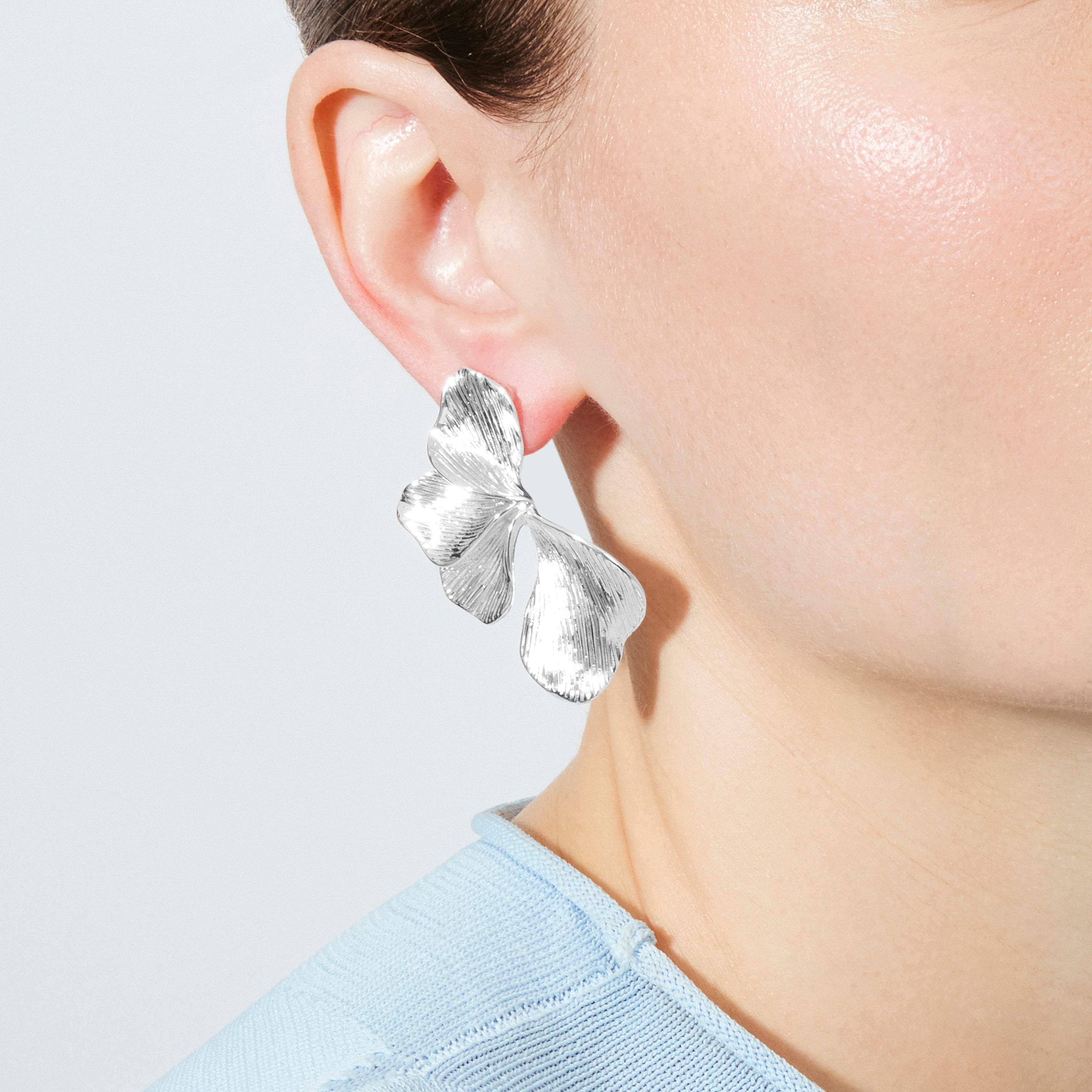 Silver Finish Earrings - Leyel