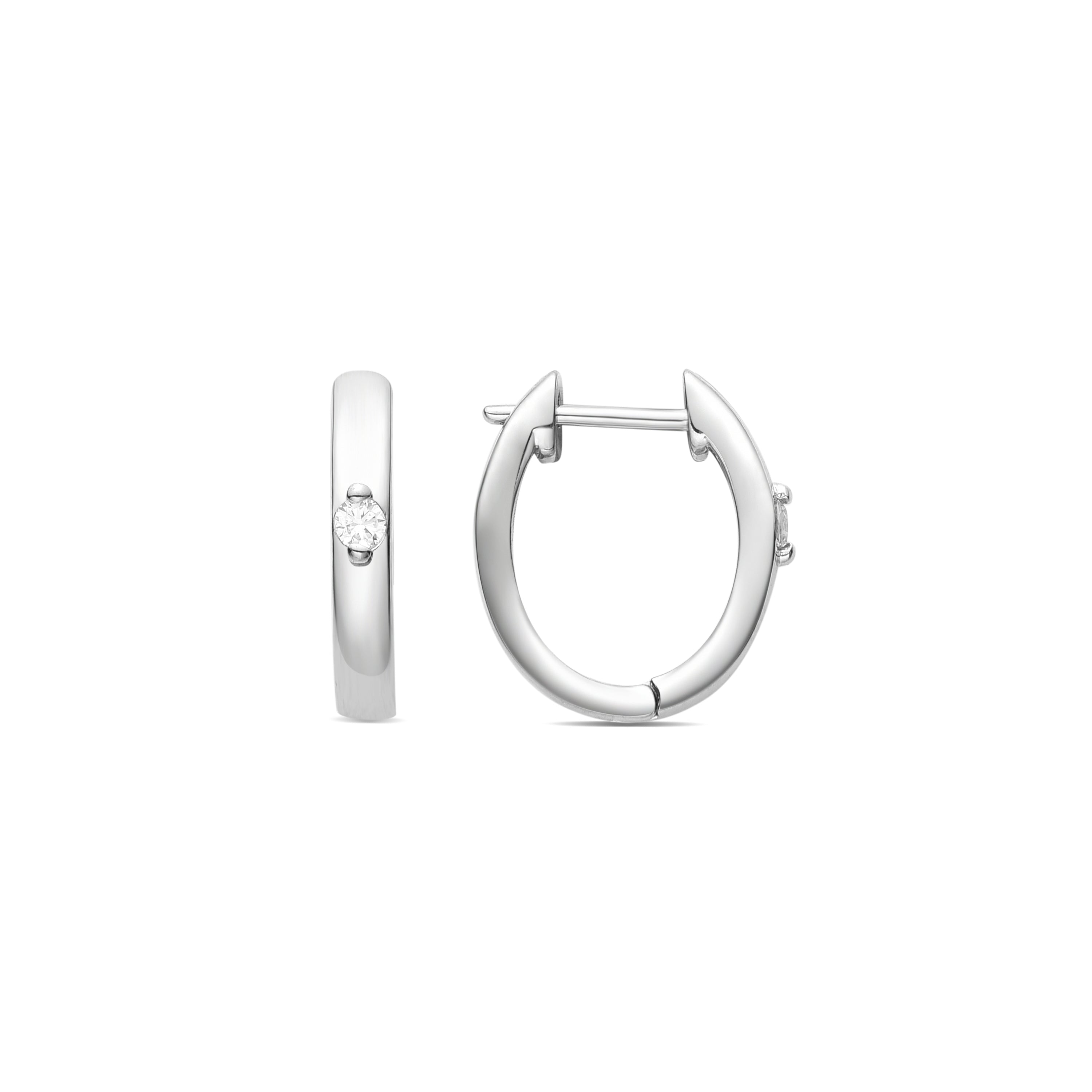 15.5mm diameter earrings with zirconia rhodium finish - Sau