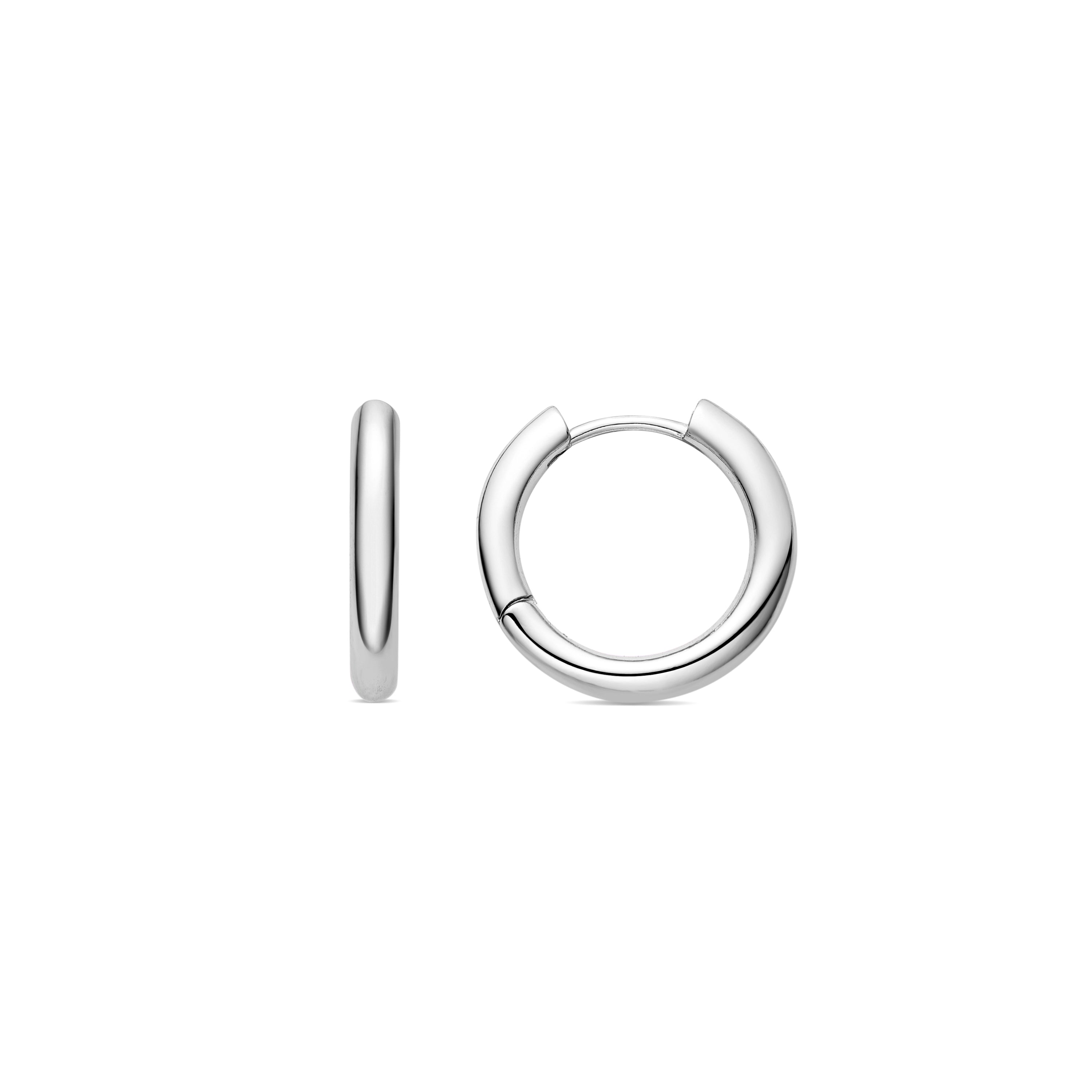Pendientes de 20mm de diámetro con circonita acabados en rodio - Kuye