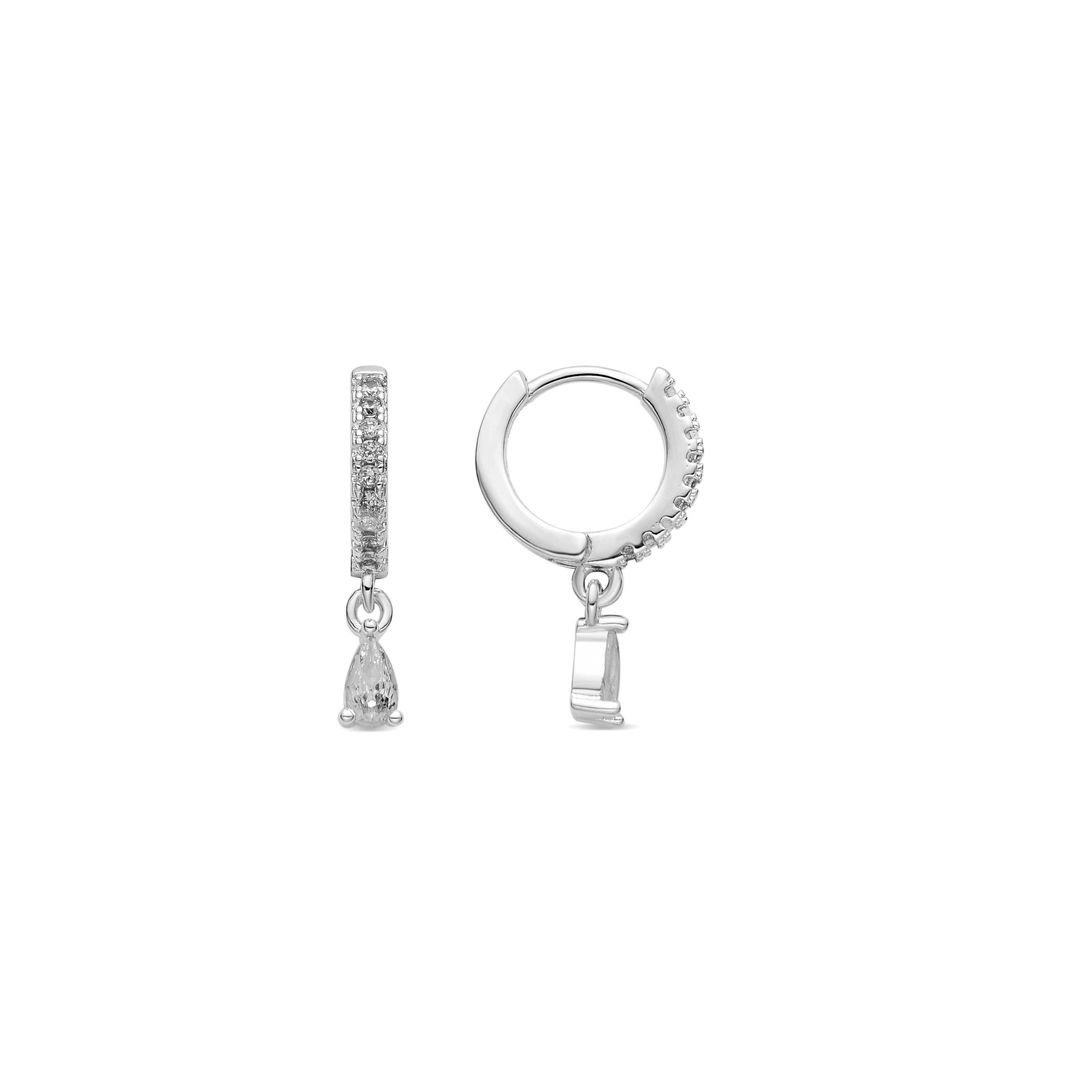 Boucles d'oreilles finition argent et Zircon brillant - Laade
