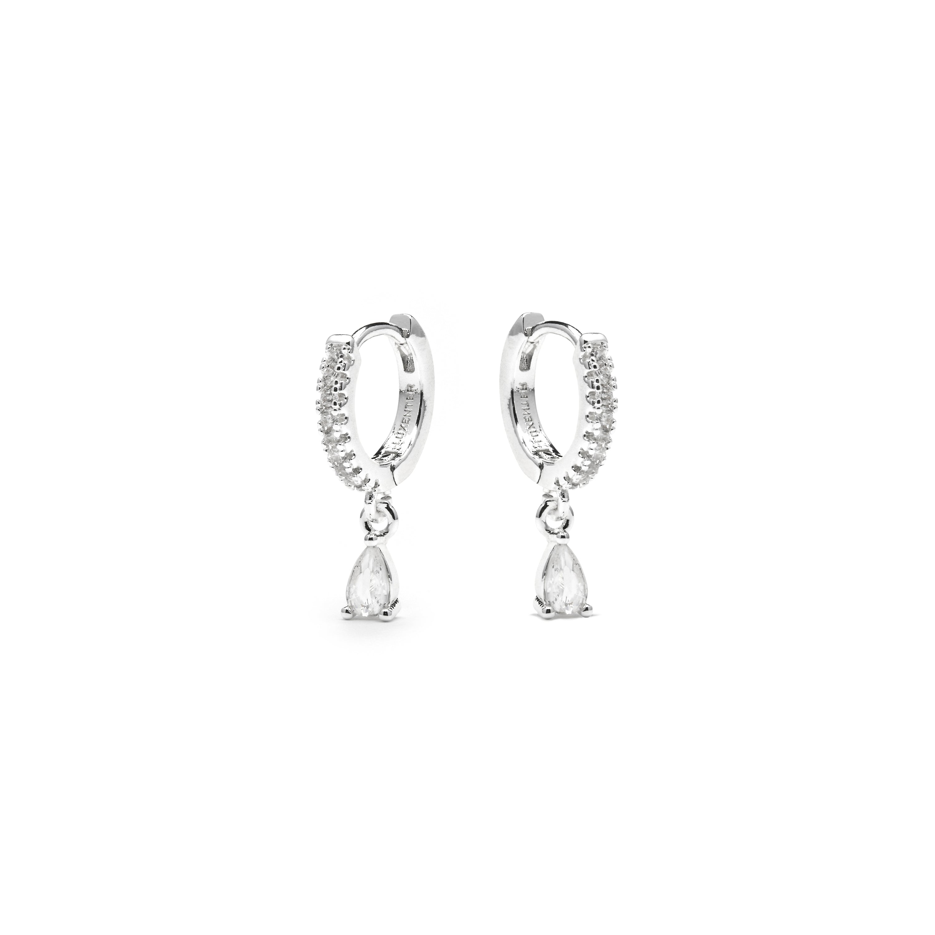 Boucles d'oreilles finition argent et Zircon brillant - Laade