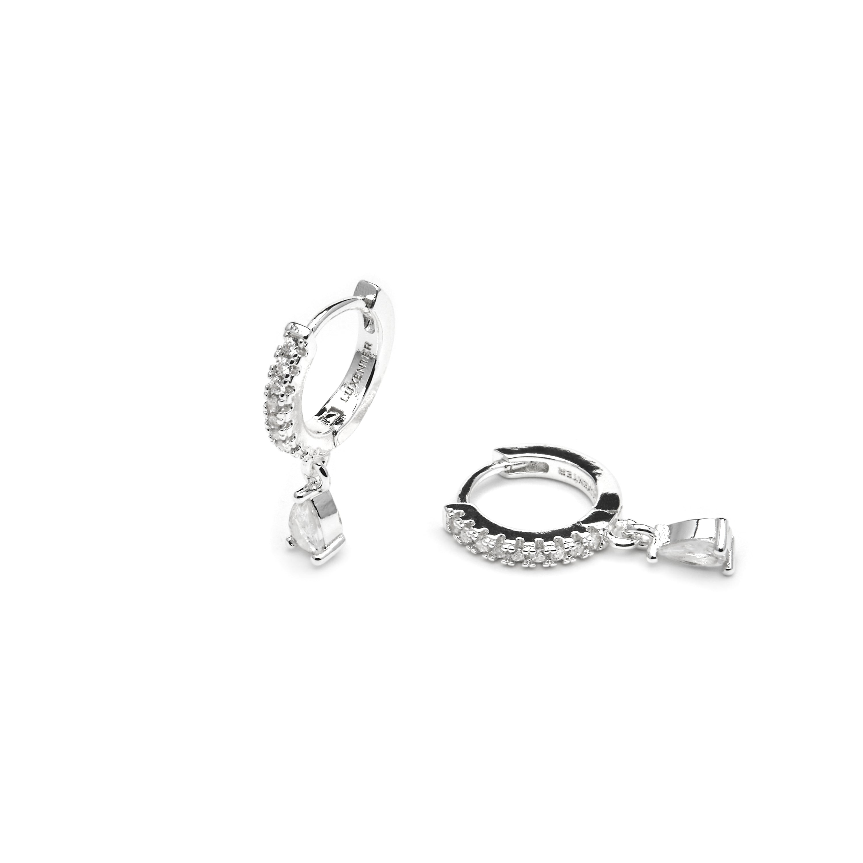 Boucles d'oreilles finition argent et Zircon brillant - Laade