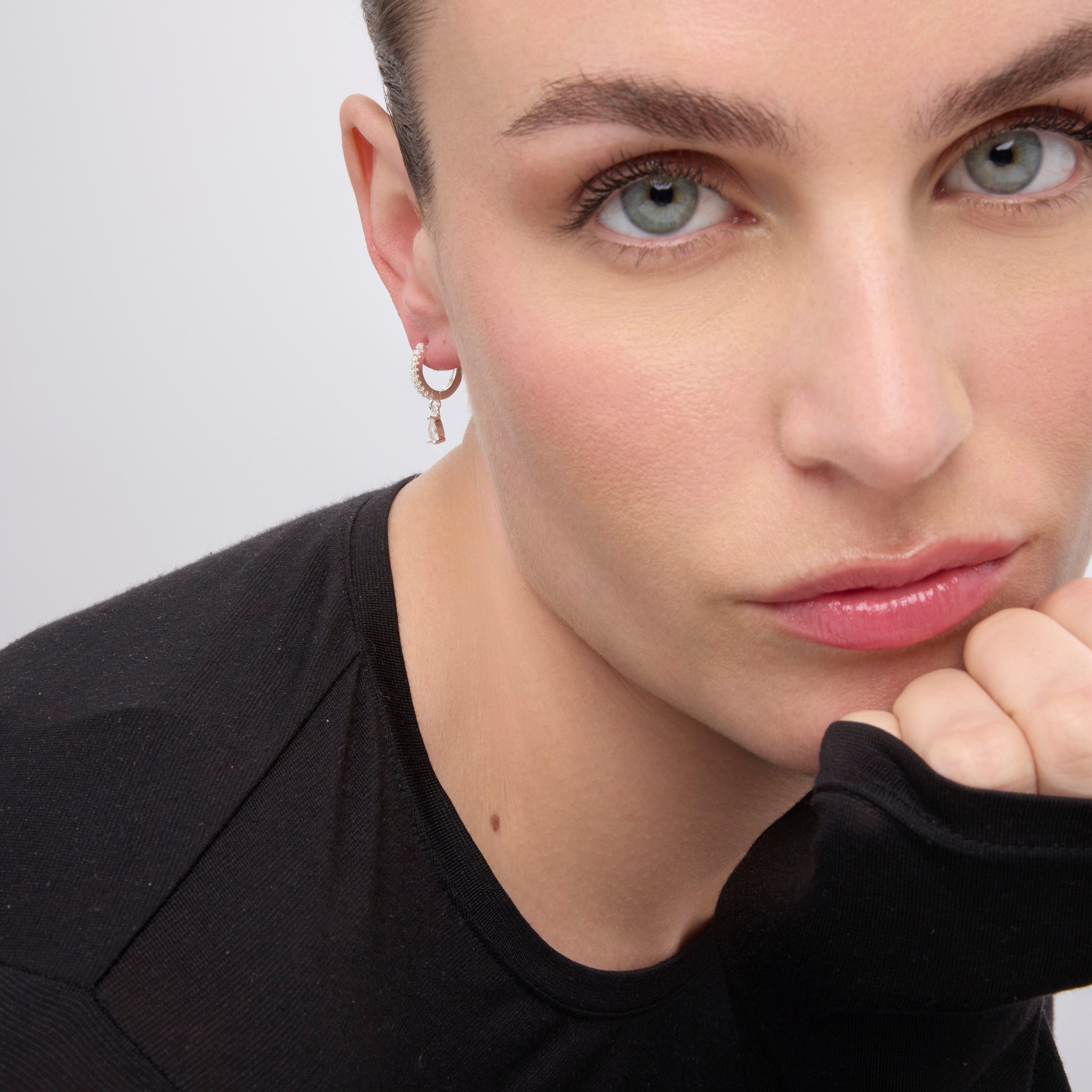 Boucles d'oreilles finition argent et Zircon brillant - Laade