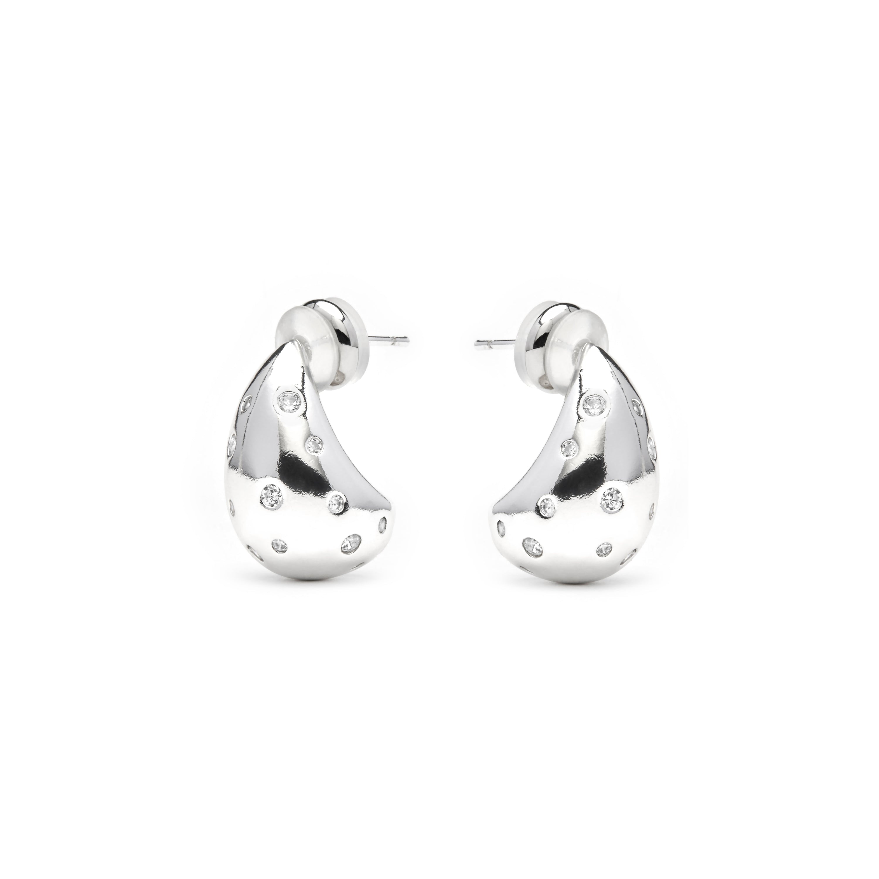 Orecchini finitura argento e Zirconia Brillante - Obow