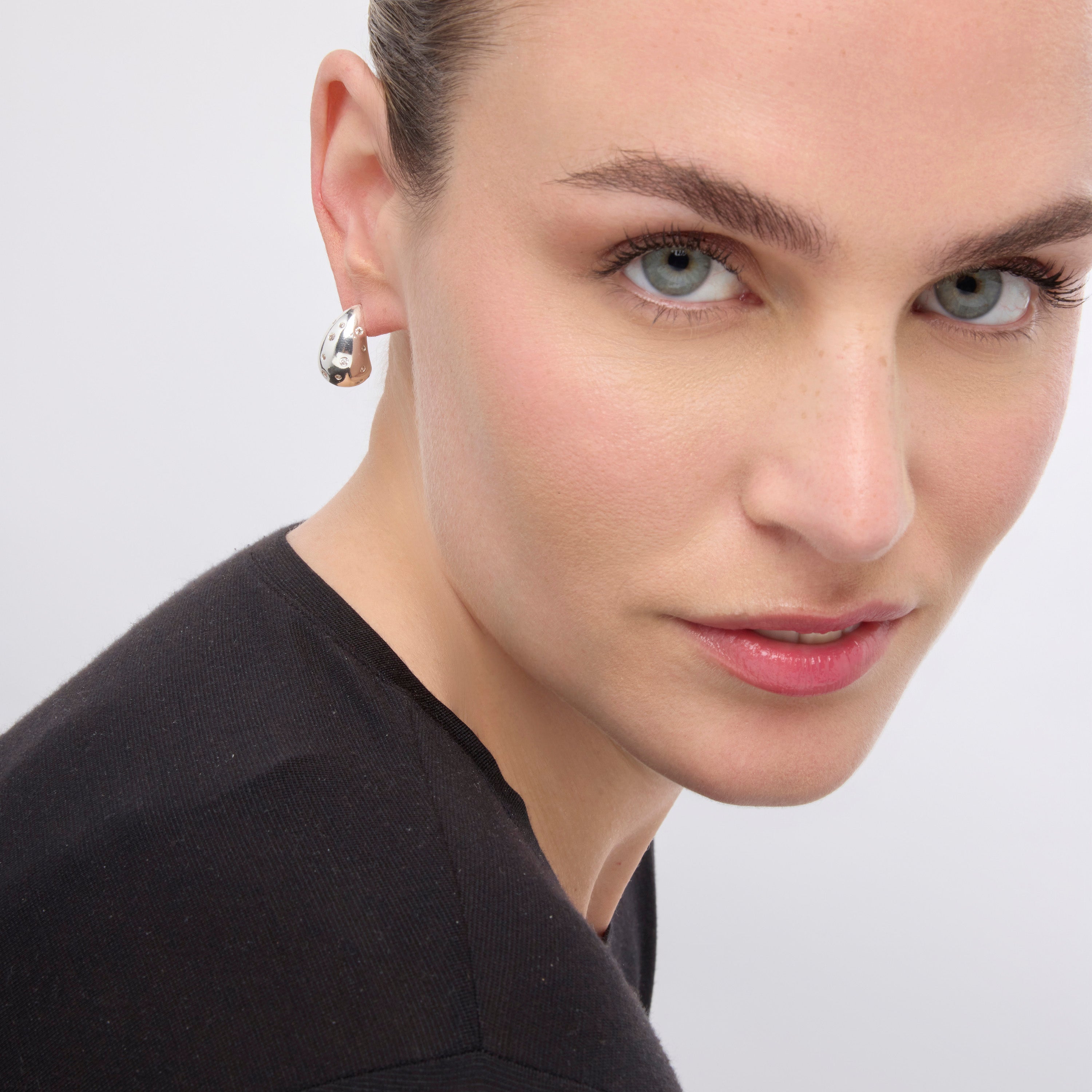 Boucles d'oreilles finition argent et Zircon brillant - Obow