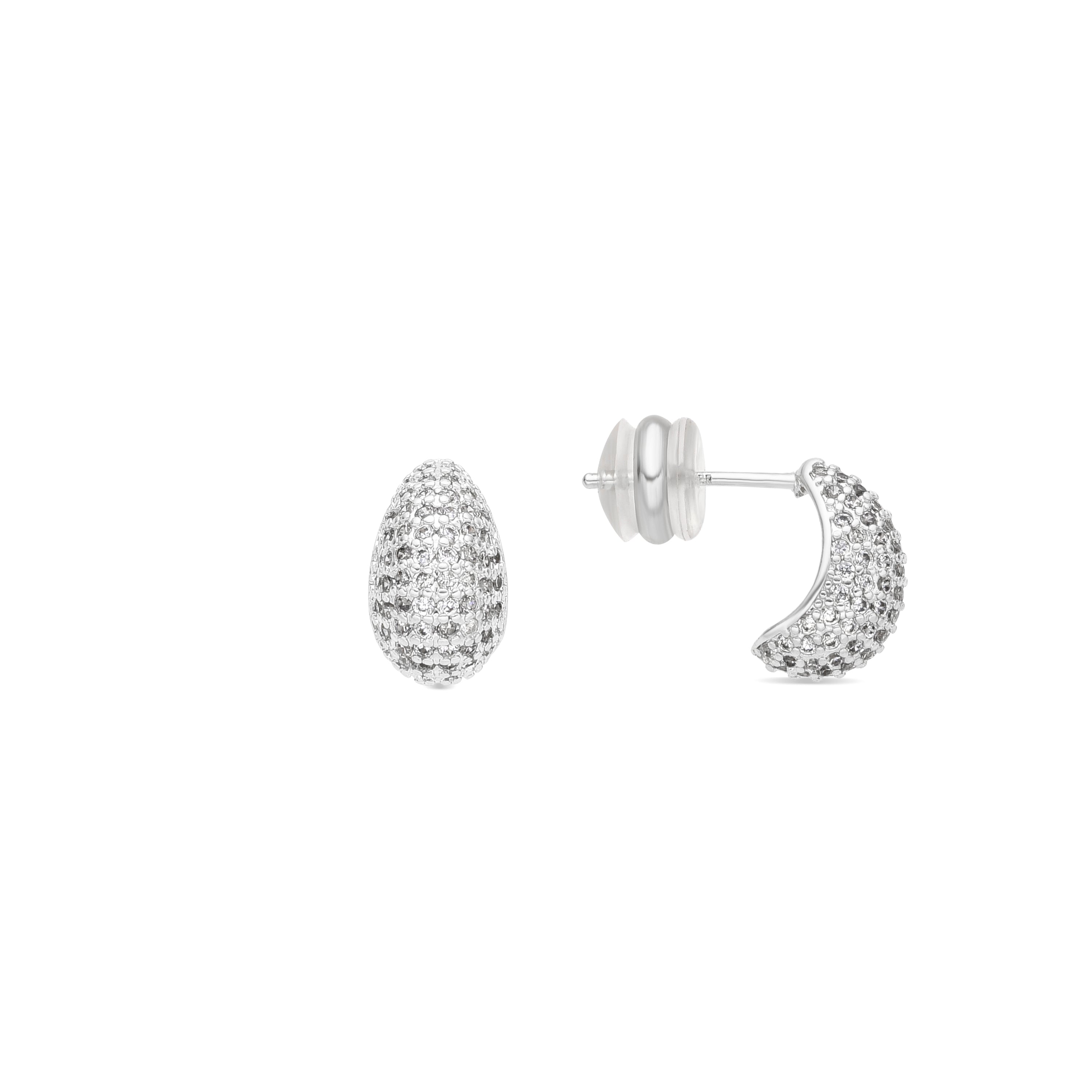 Orecchini finitura argento e Zirconia Brillante - Kincon