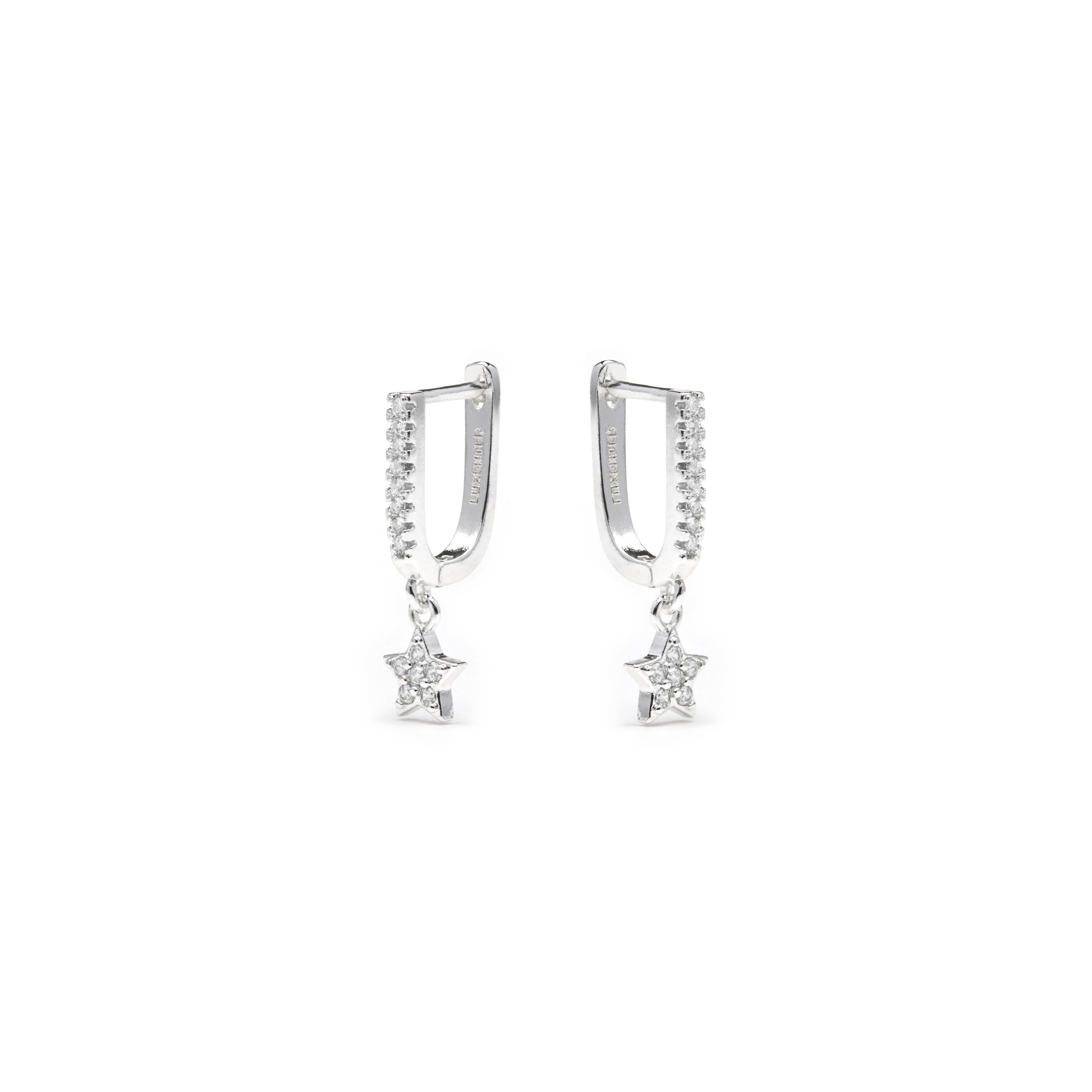 Pendientes acabado plata y Circonita Brillante - Sasai
