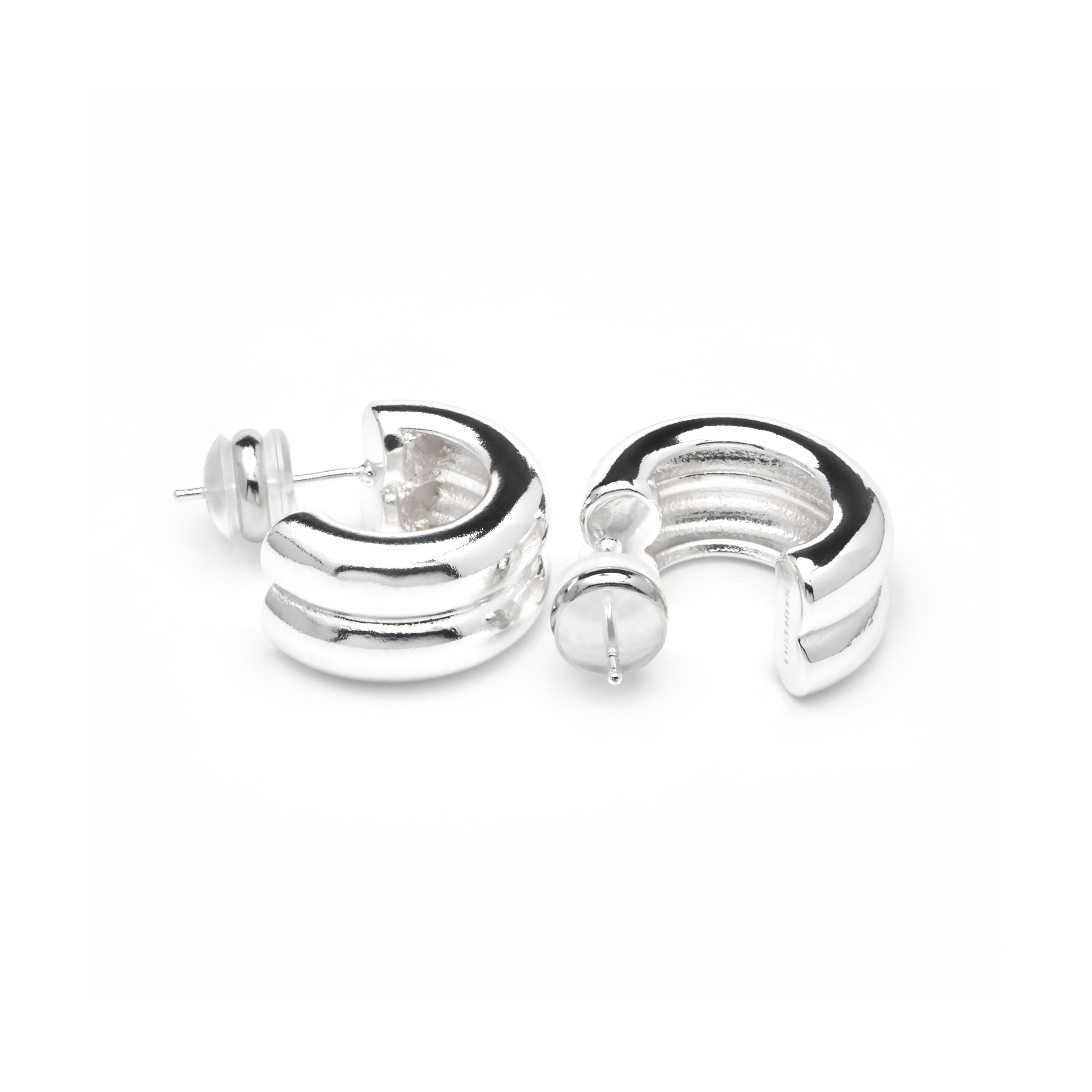 Silver finish earrings - Tudfu