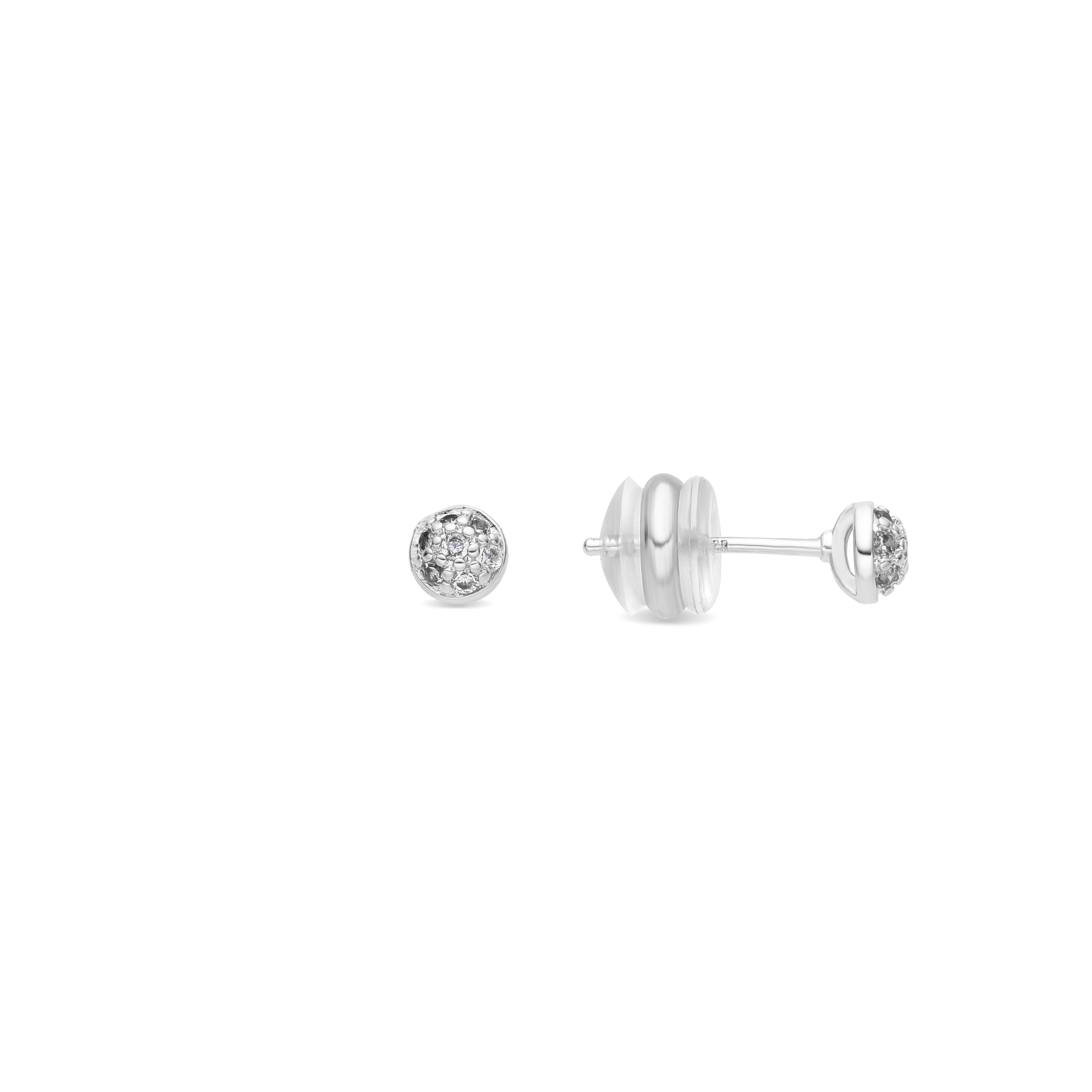 Boucles d'oreilles finition argent et Zircon brillant - Chikra
