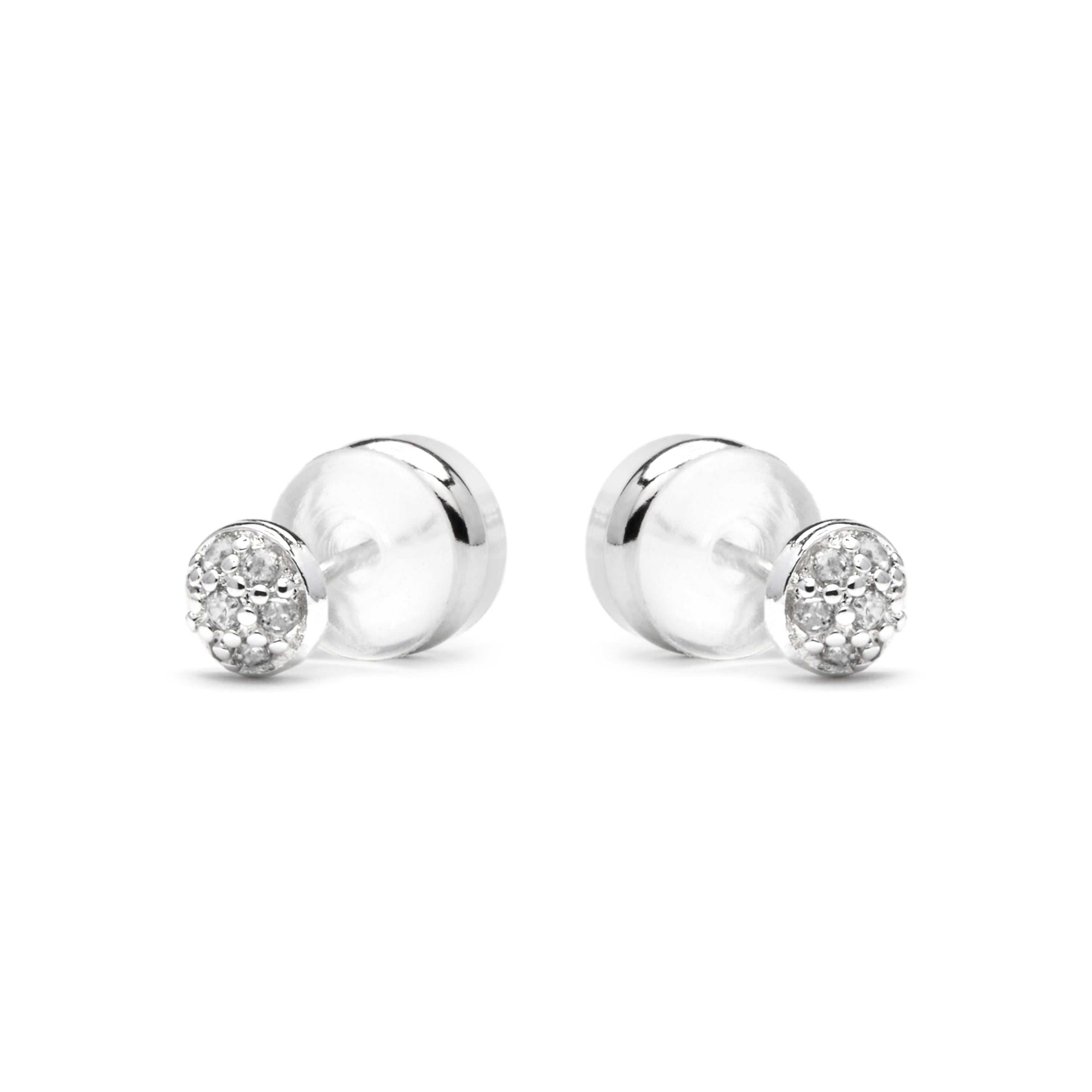 Boucles d'oreilles finition argent et Zircon brillant - Chikra
