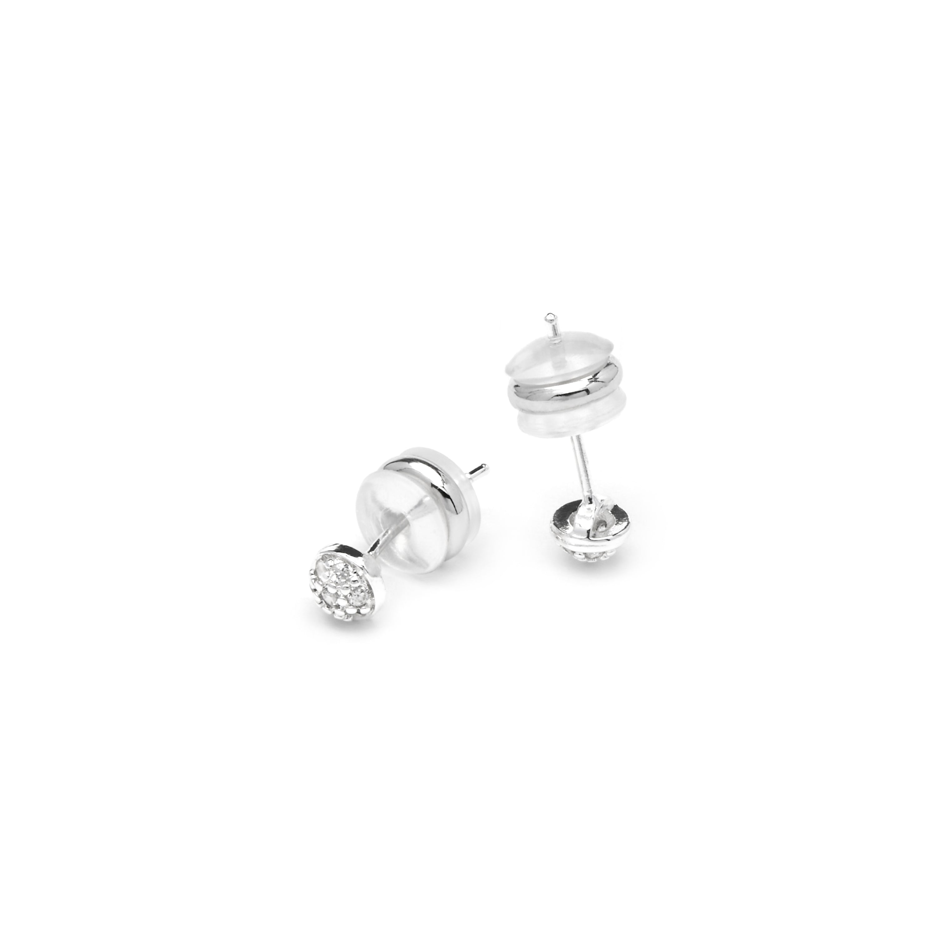 Boucles d'oreilles finition argent et Zircon brillant - Chikra
