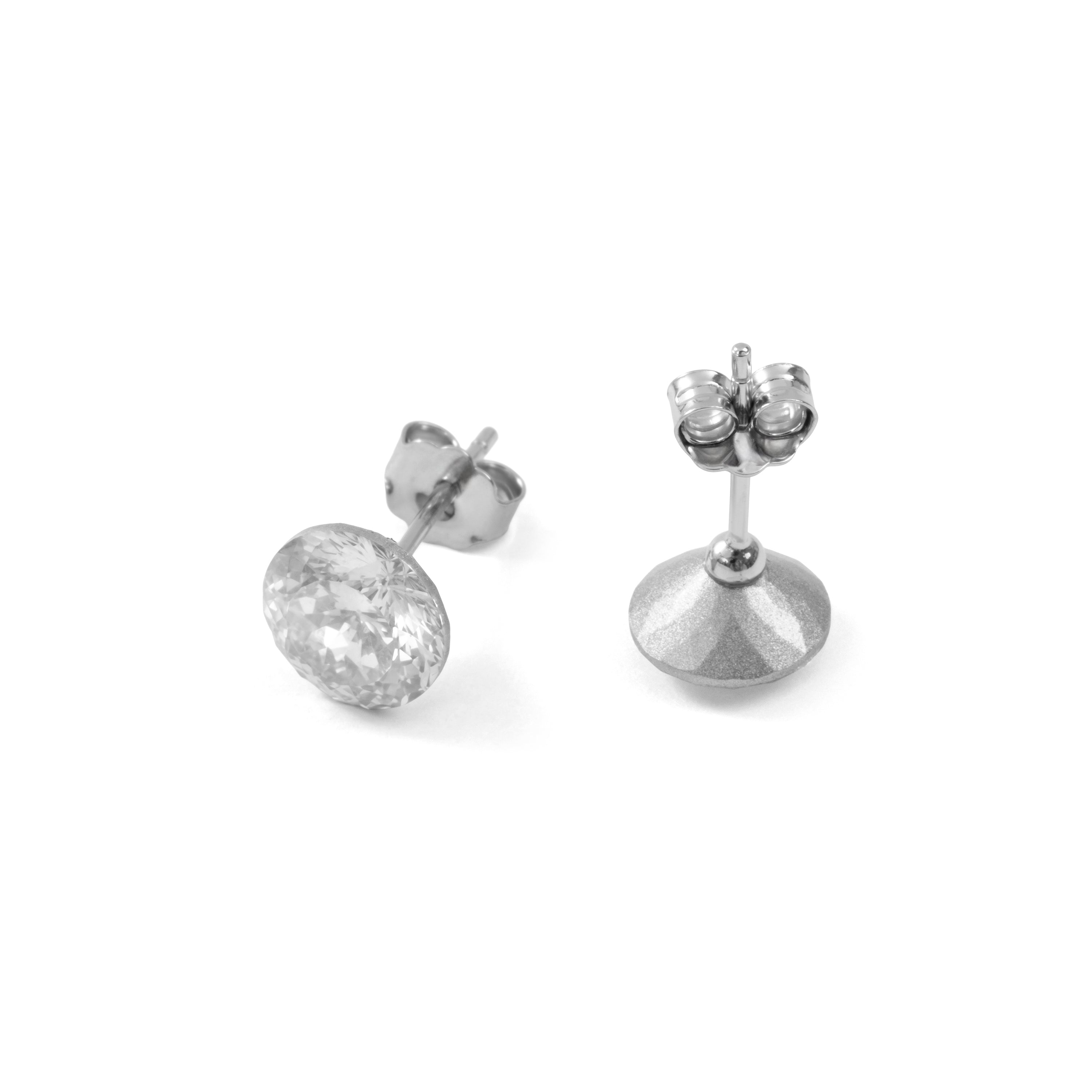 Pendientes de Circonita Brillante acabado en rodio - Hunsa