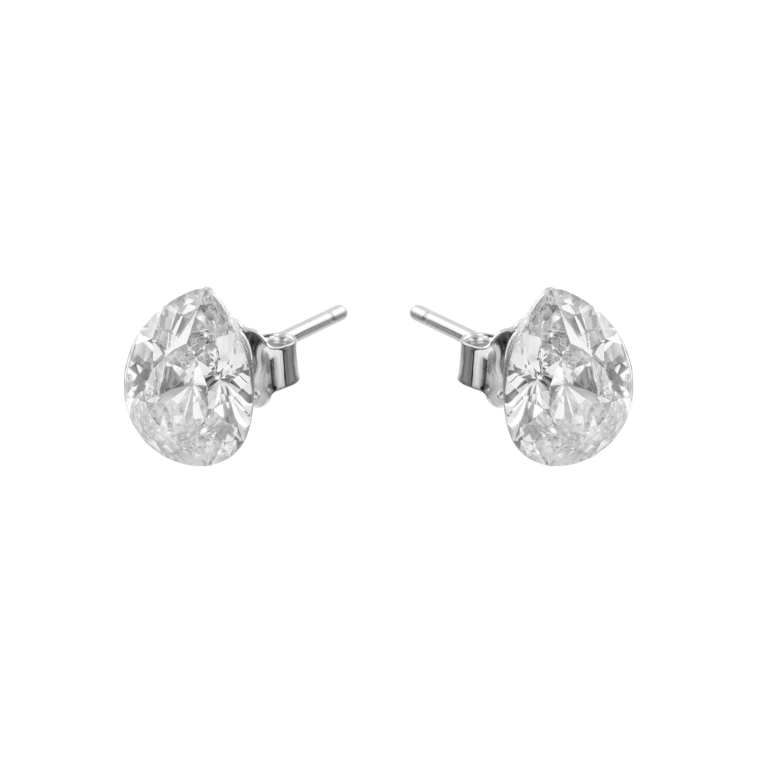 Pendientes de Circonita Brillante acabado en rodio - Tianly