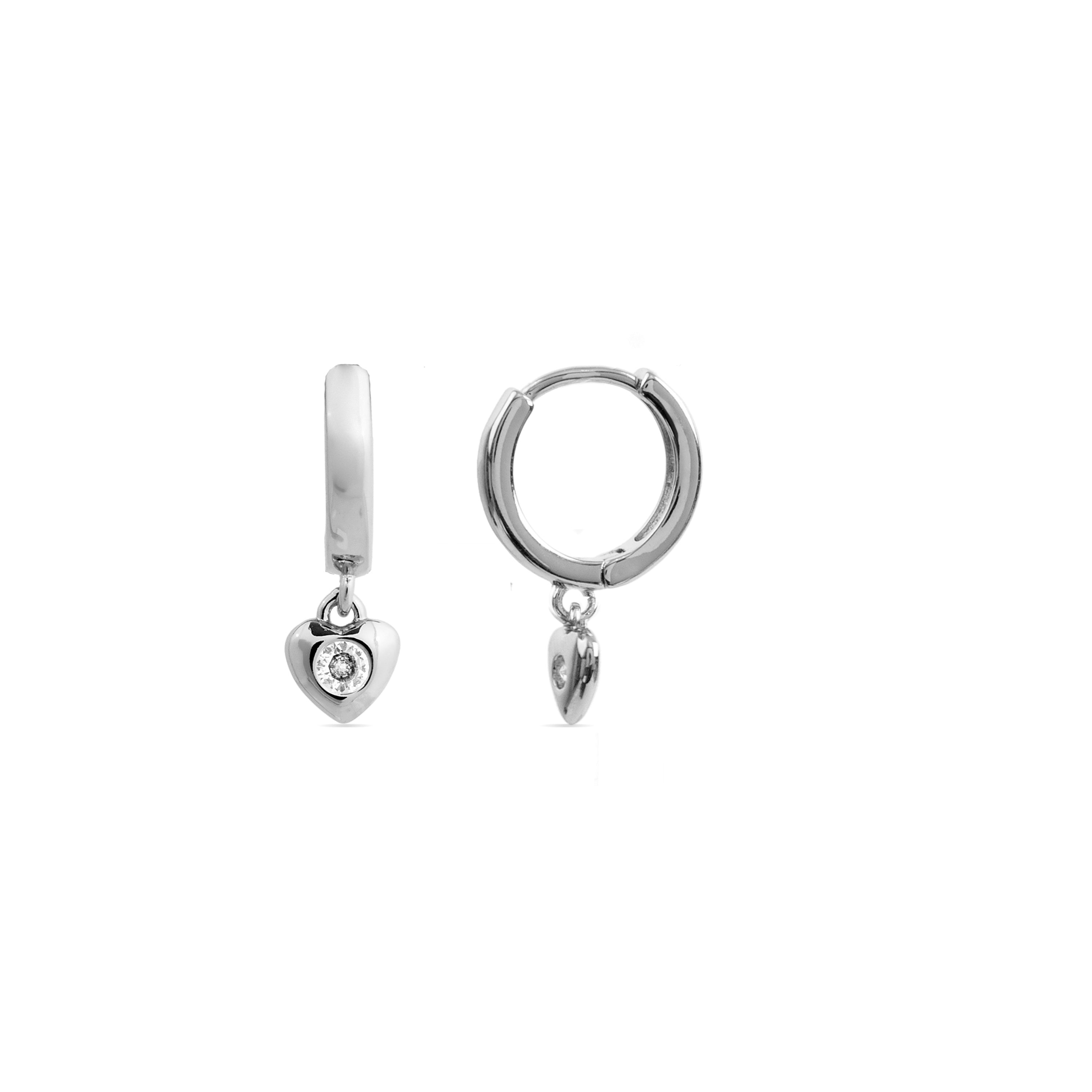 Boucles d'oreilles en zircon brillant finition rhodium - Award