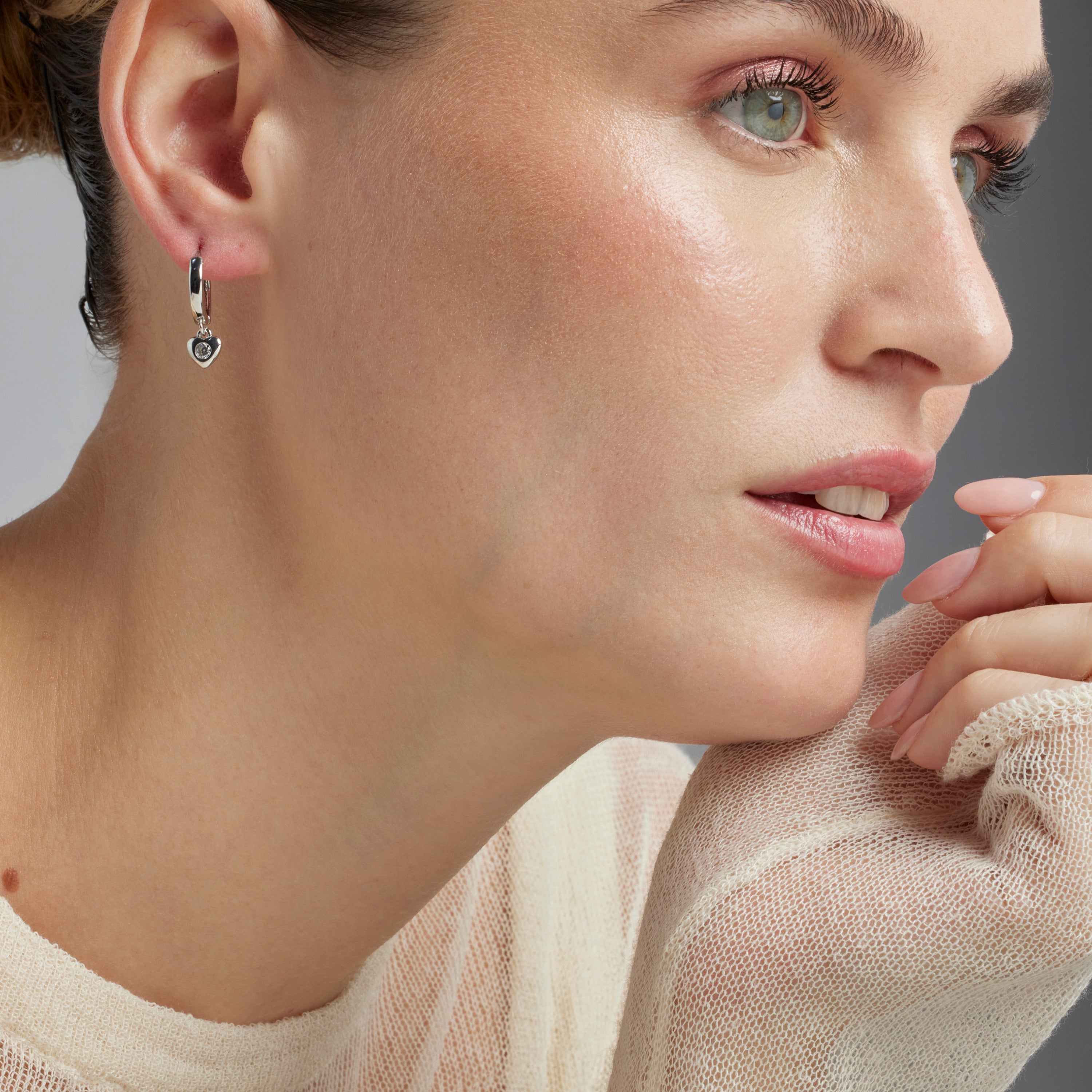 Boucles d'oreilles en zircon brillant finition rhodium - Award