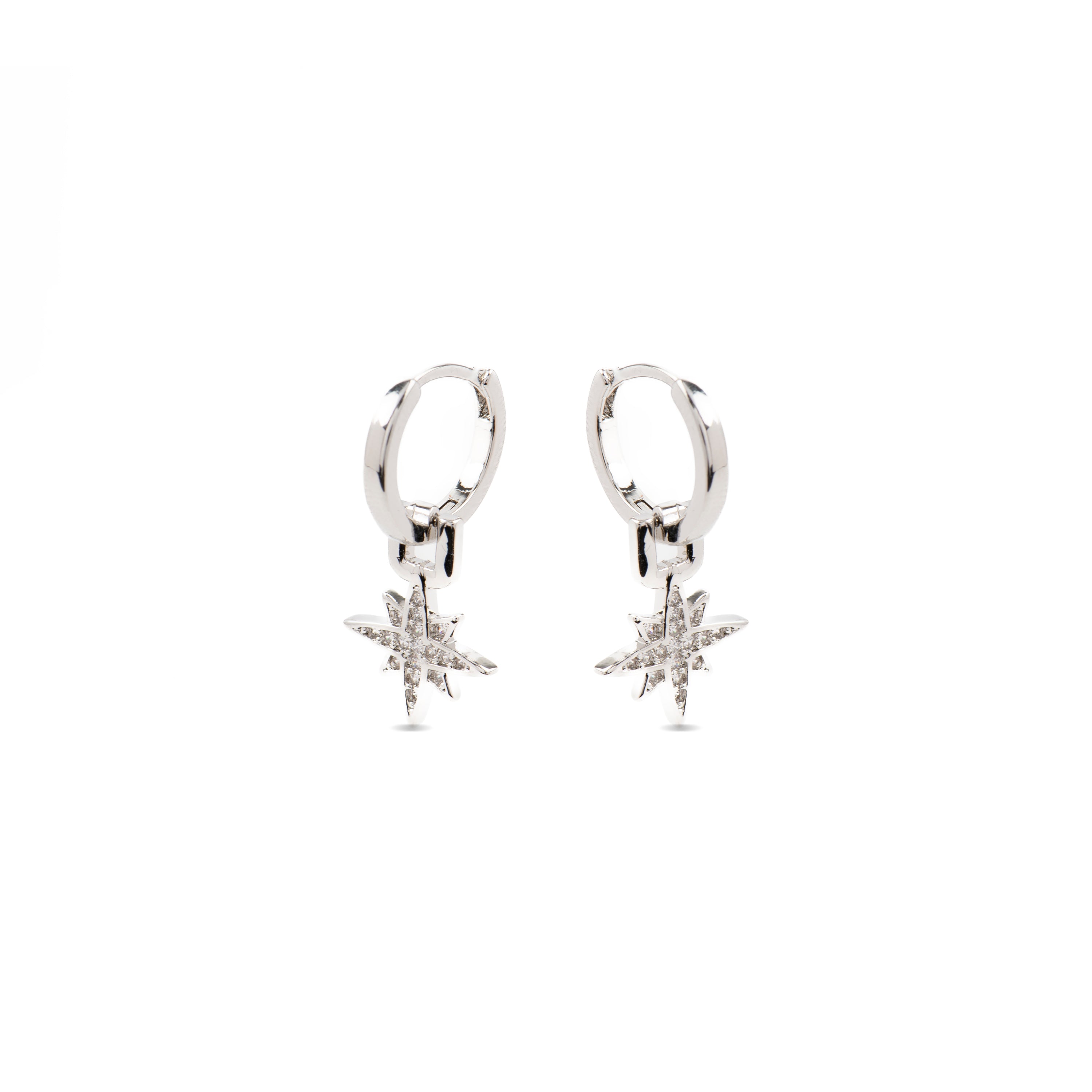 Boucles d'oreilles Sionqui finies en rhodium