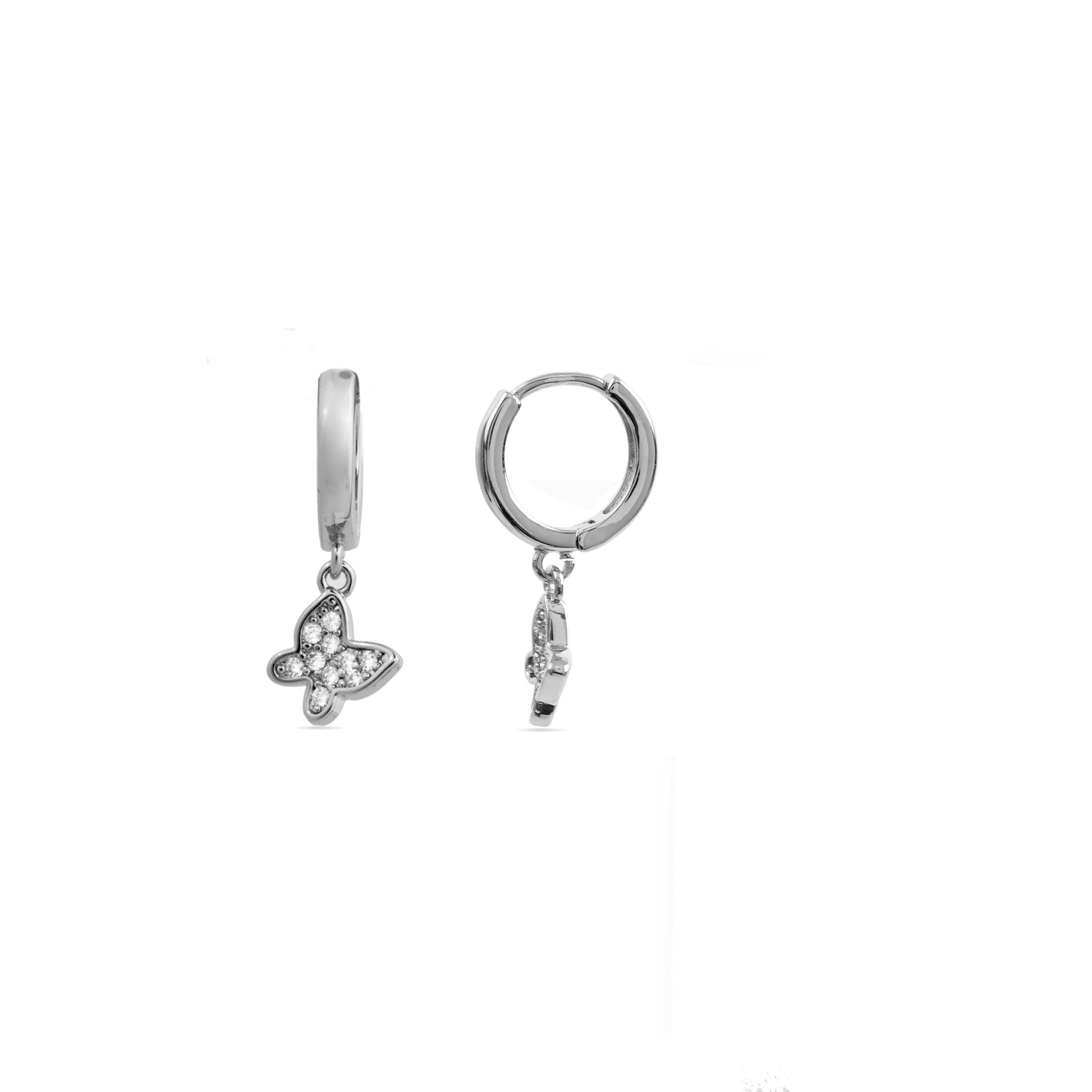 Brilliant Zirconia Earrings finished in rhodium - Kaduro