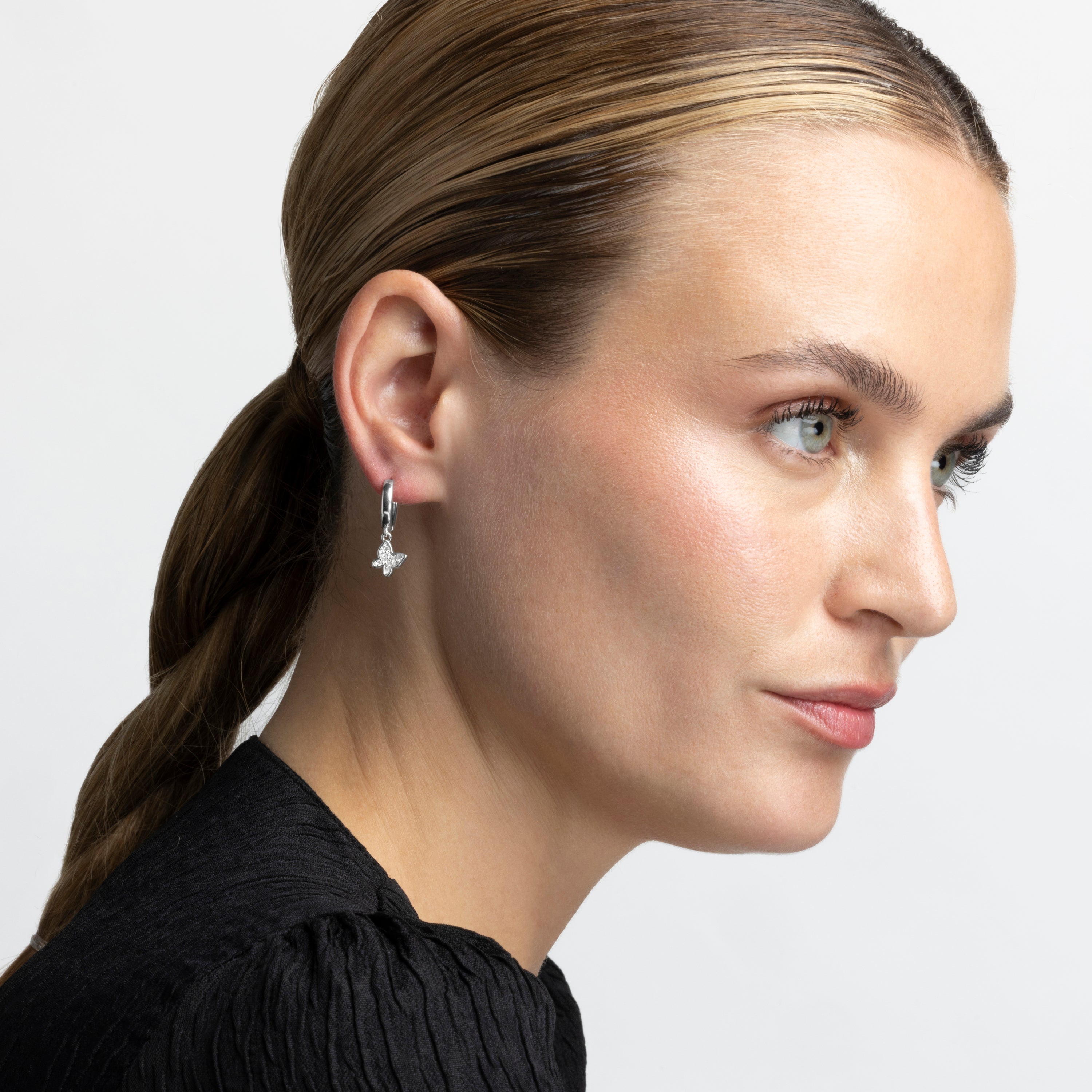 Brilliant Zirconia Earrings finished in rhodium - Kaduro