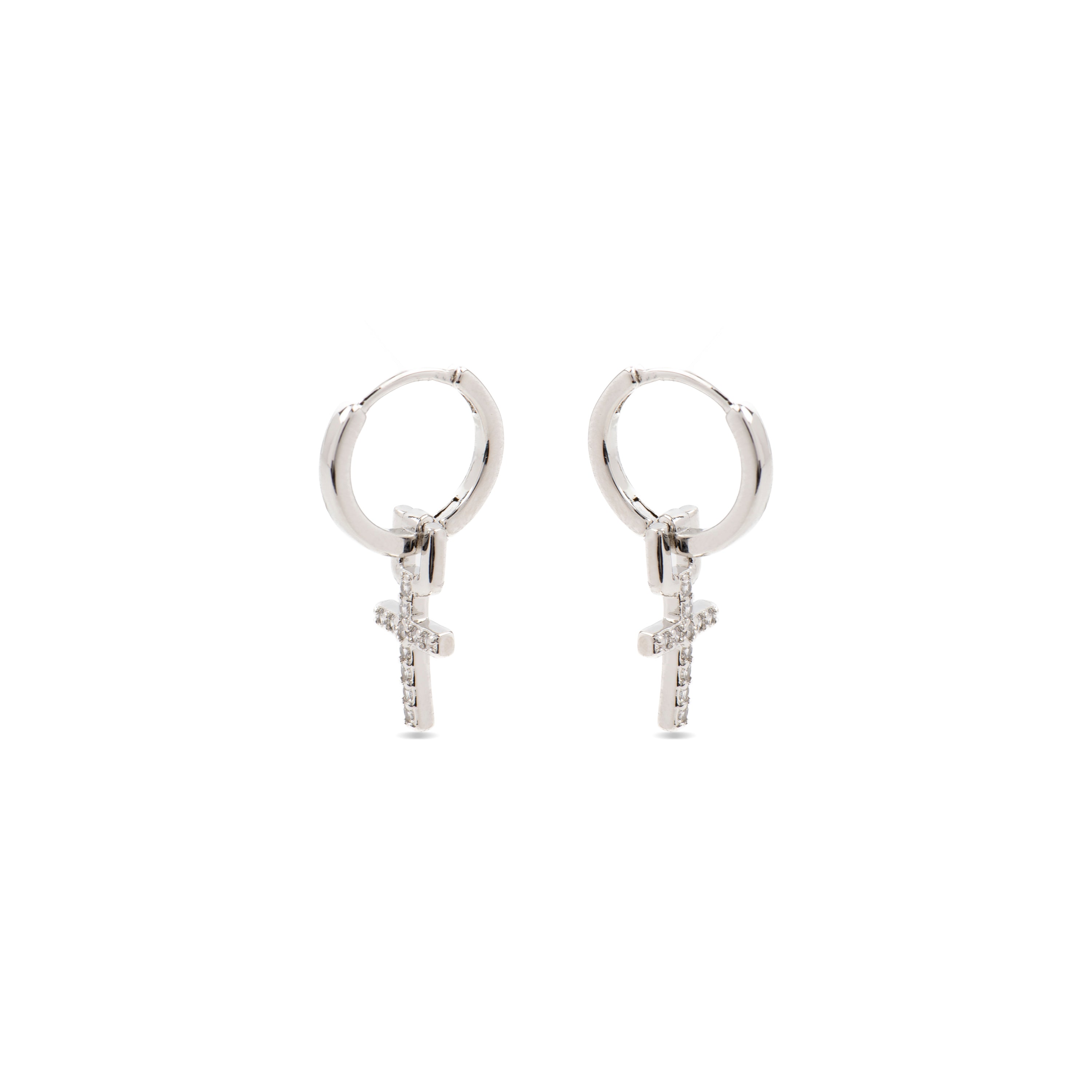Boucles d'oreilles en zircon brillant finition rhodium - Lizel