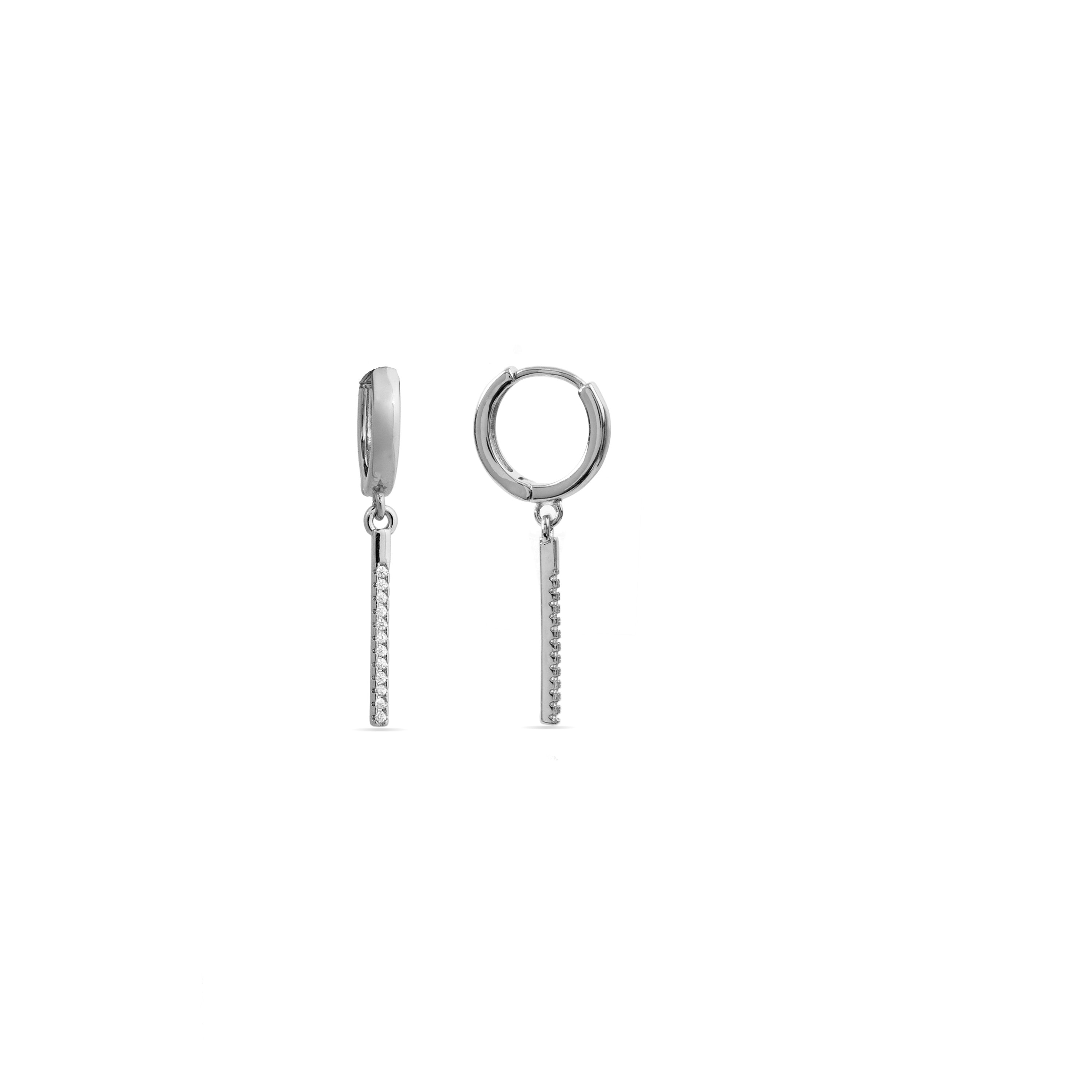 Boucles d'oreilles en zircon brillant finition rhodium - Remin