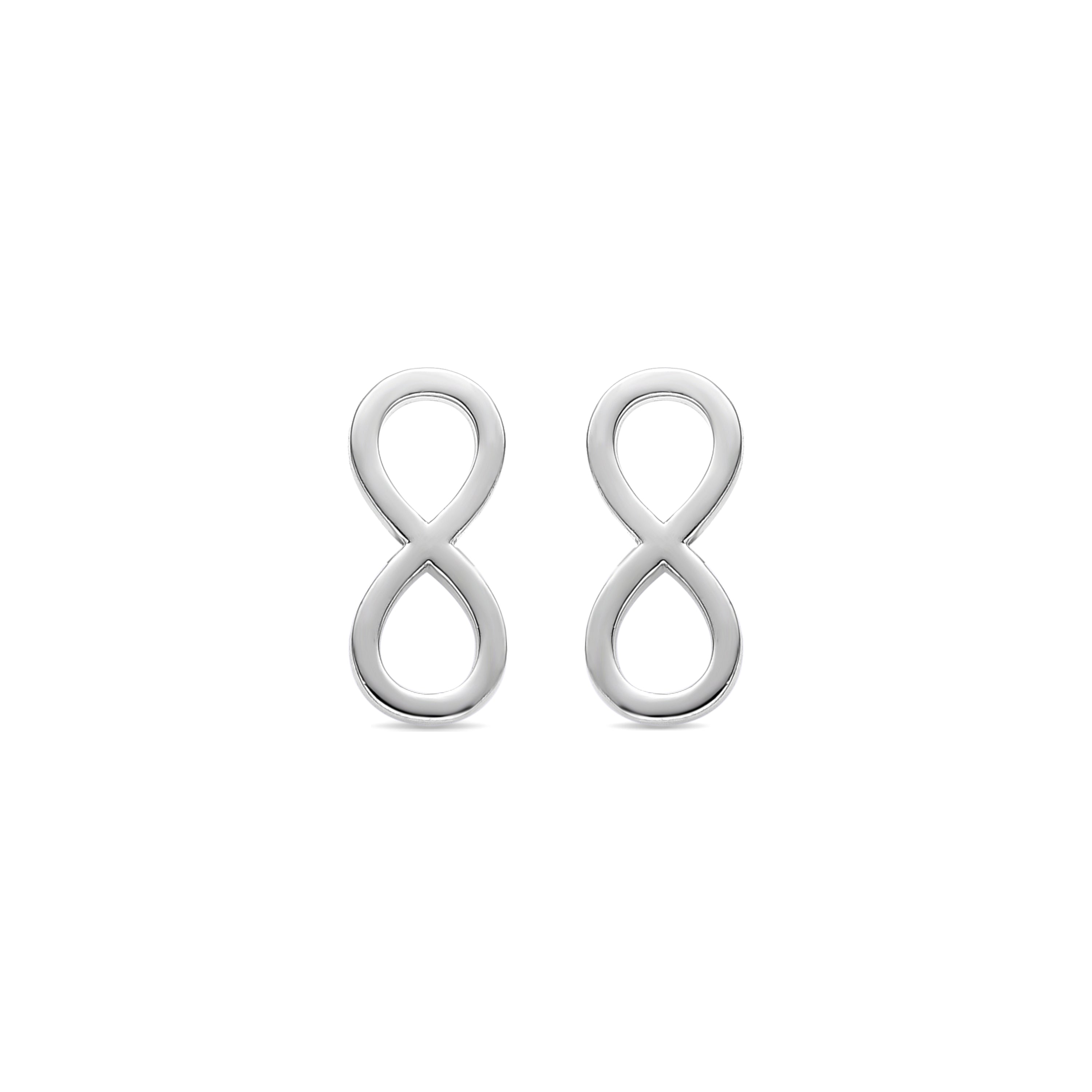 Infinity silver finish earrings