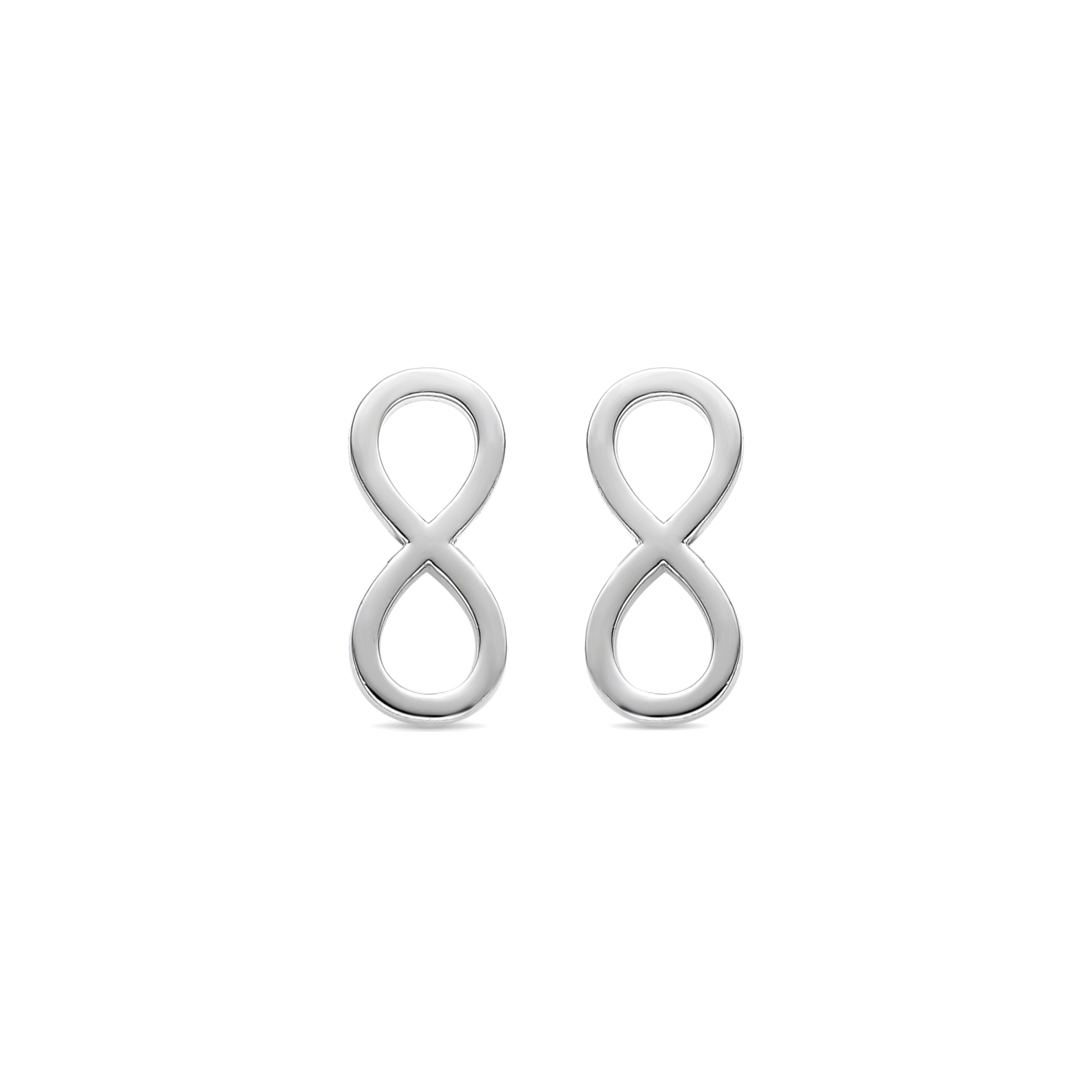 Boucles d'oreilles en zircon brillant finition rhodium - Infinity