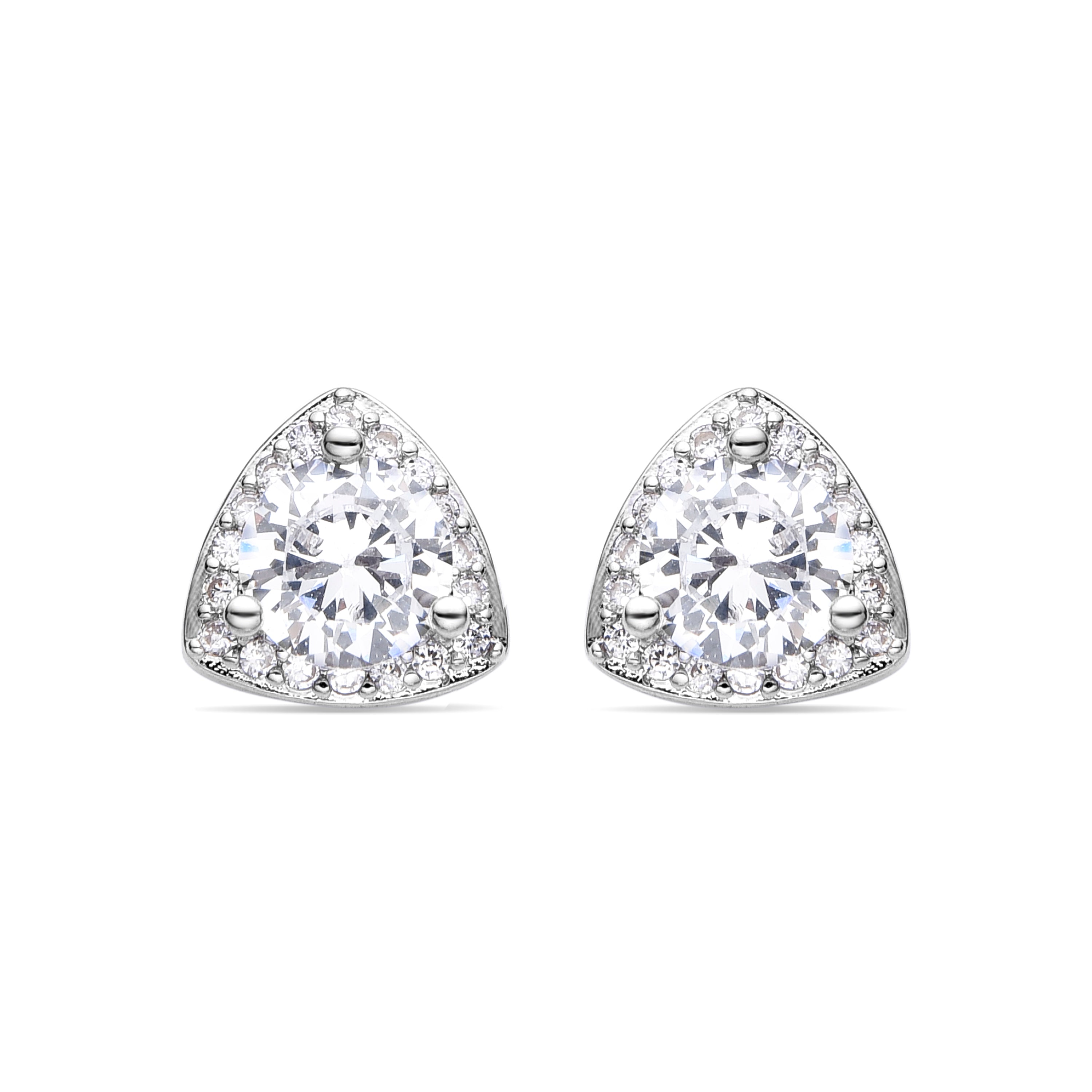 Brilliant Zirconia Earrings finished in rhodium - Imli
