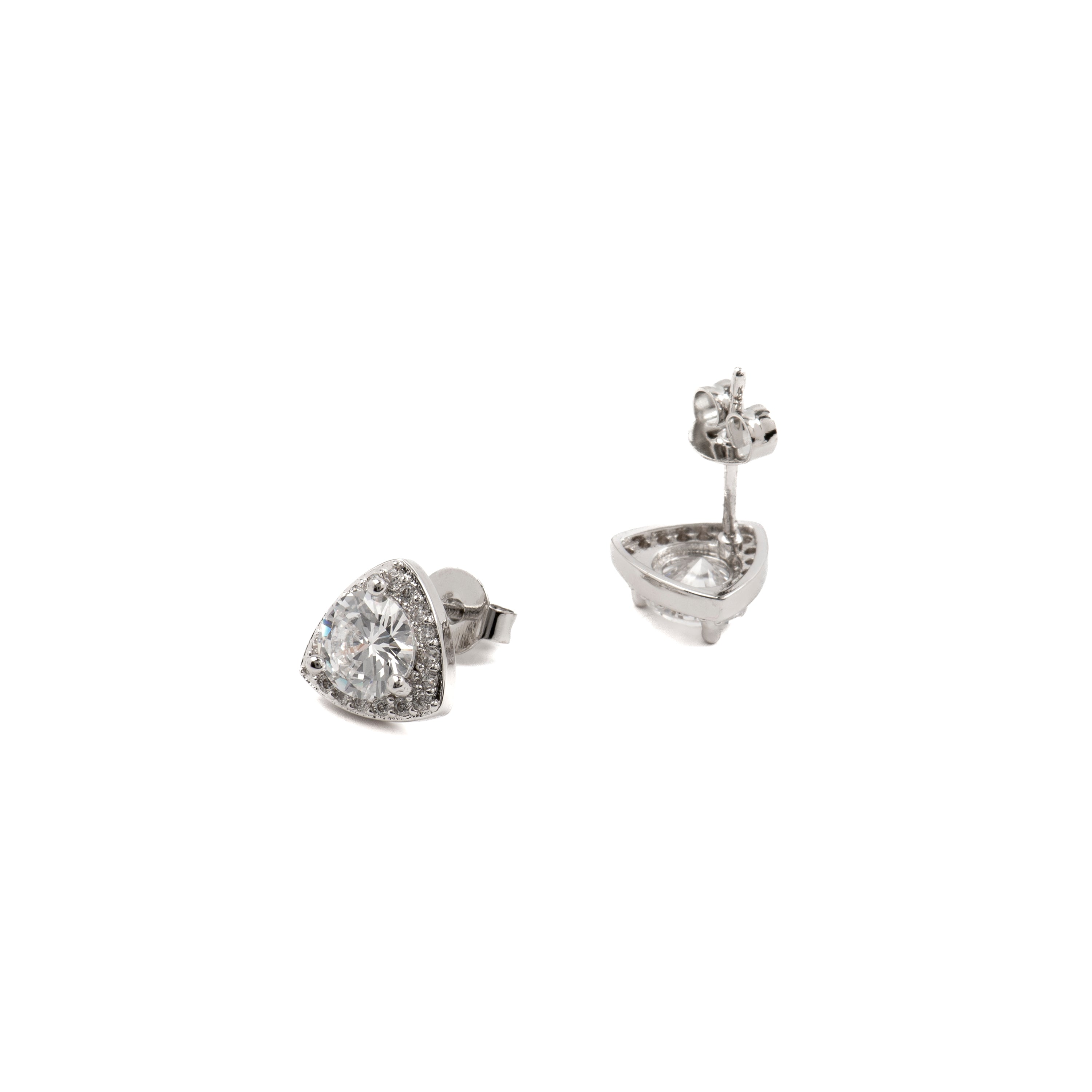 Brilliant Zirconia Earrings finished in rhodium - Imli