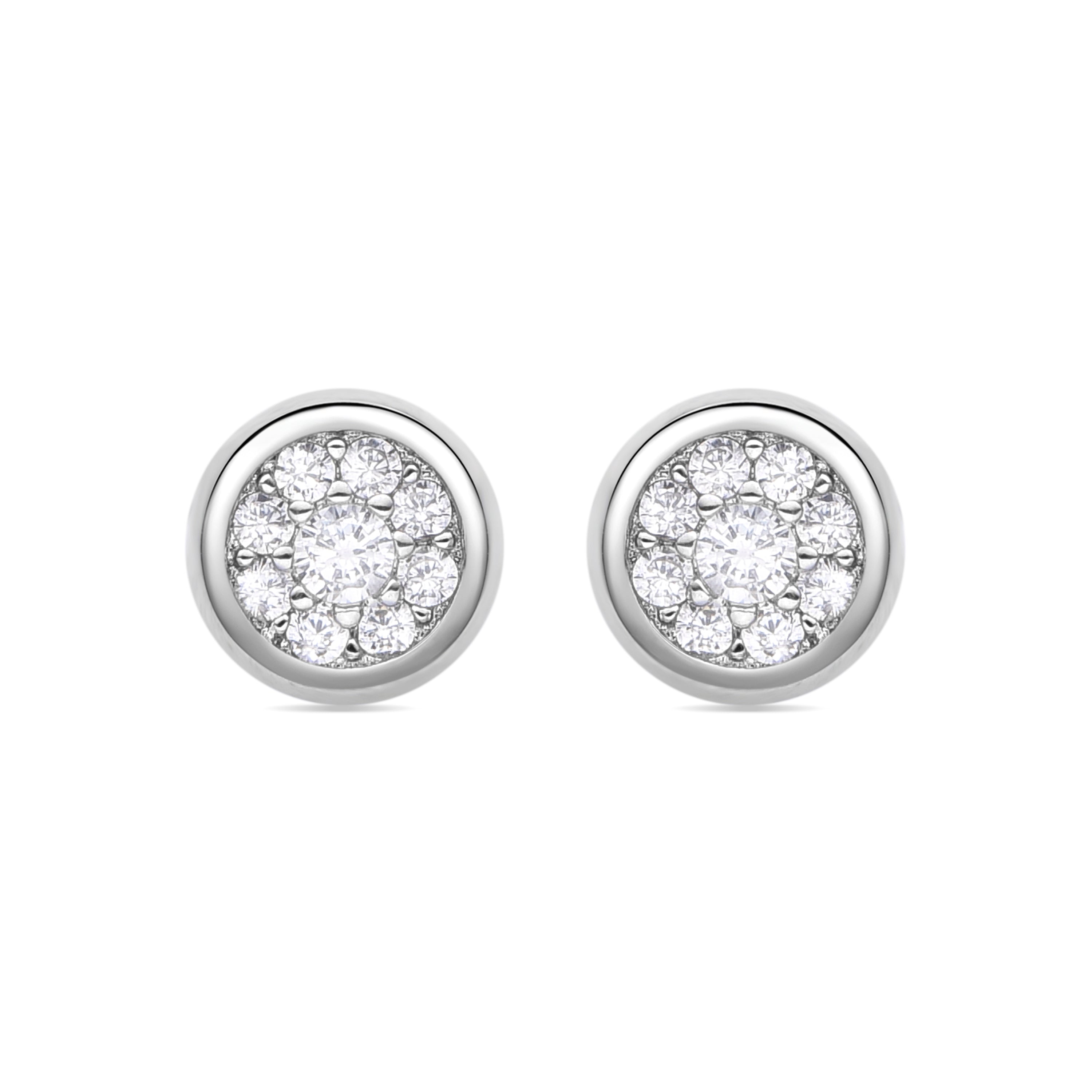 Boucles d'oreilles en zircon brillant finition rhodium - Zasul