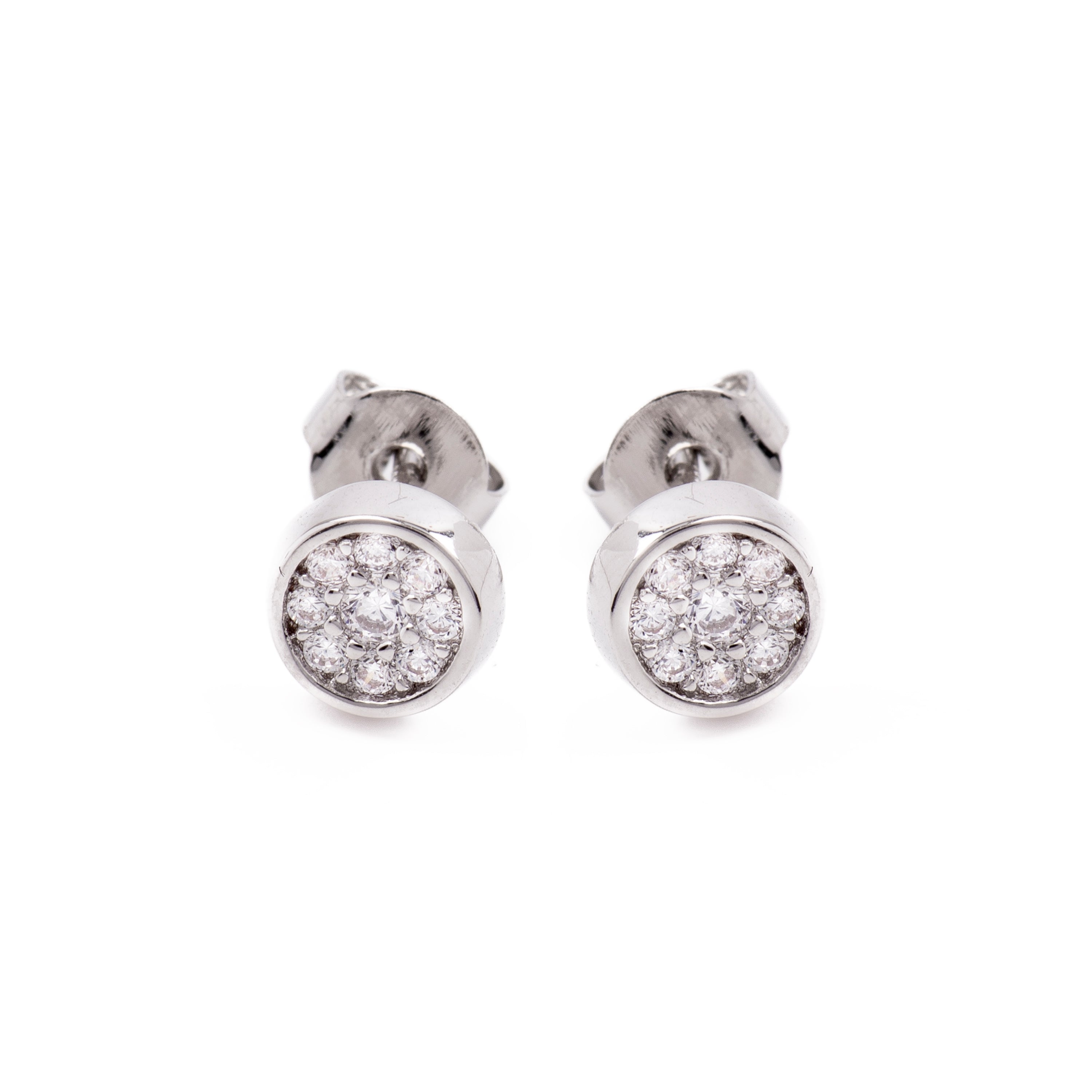 Boucles d'oreilles en zircon brillant finition rhodium - Zasul