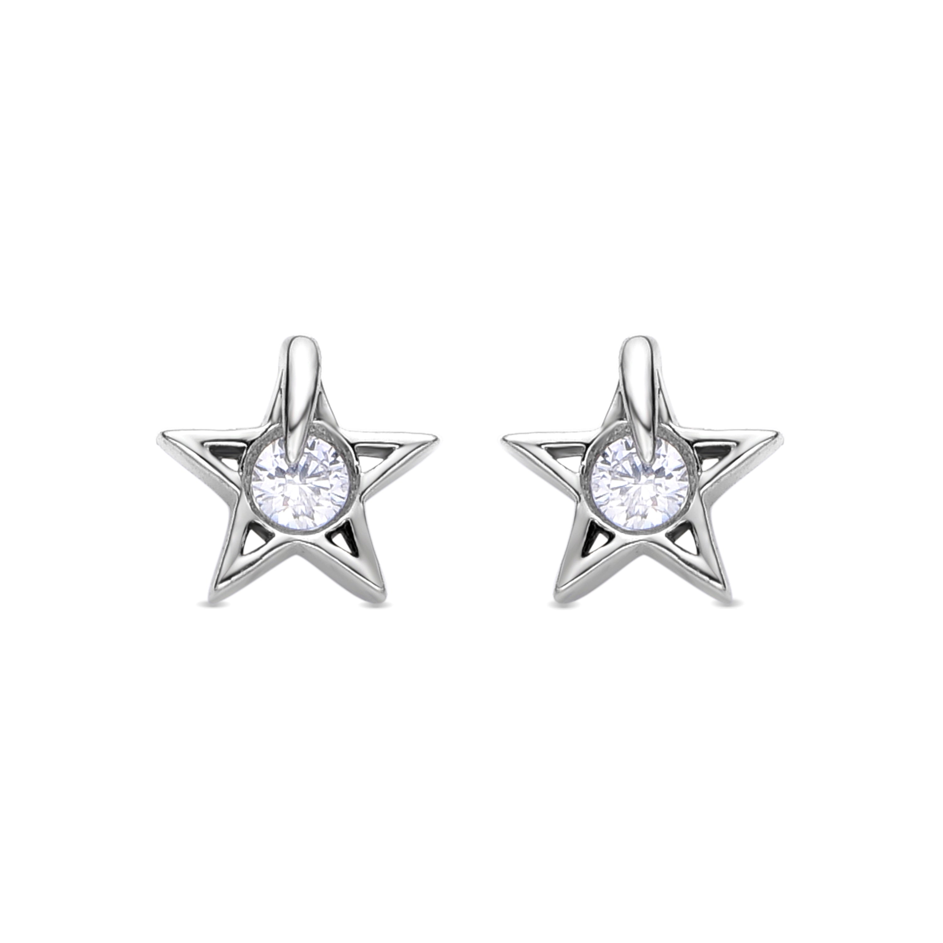Orecchini in Zirconia Brillante finiti in rodio - Faria