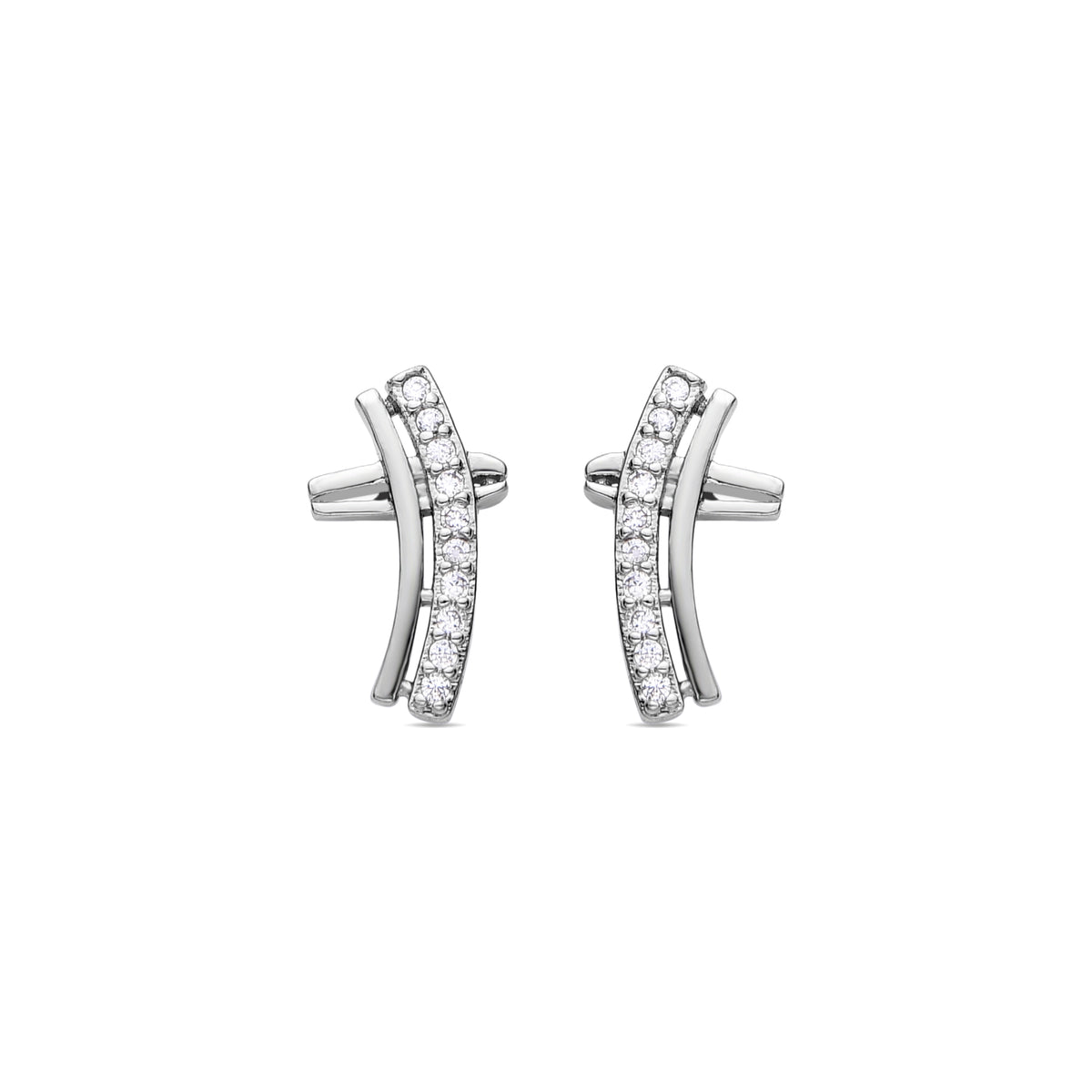 Pendientes de Circonita Brillante acabados en rodio - Inkap