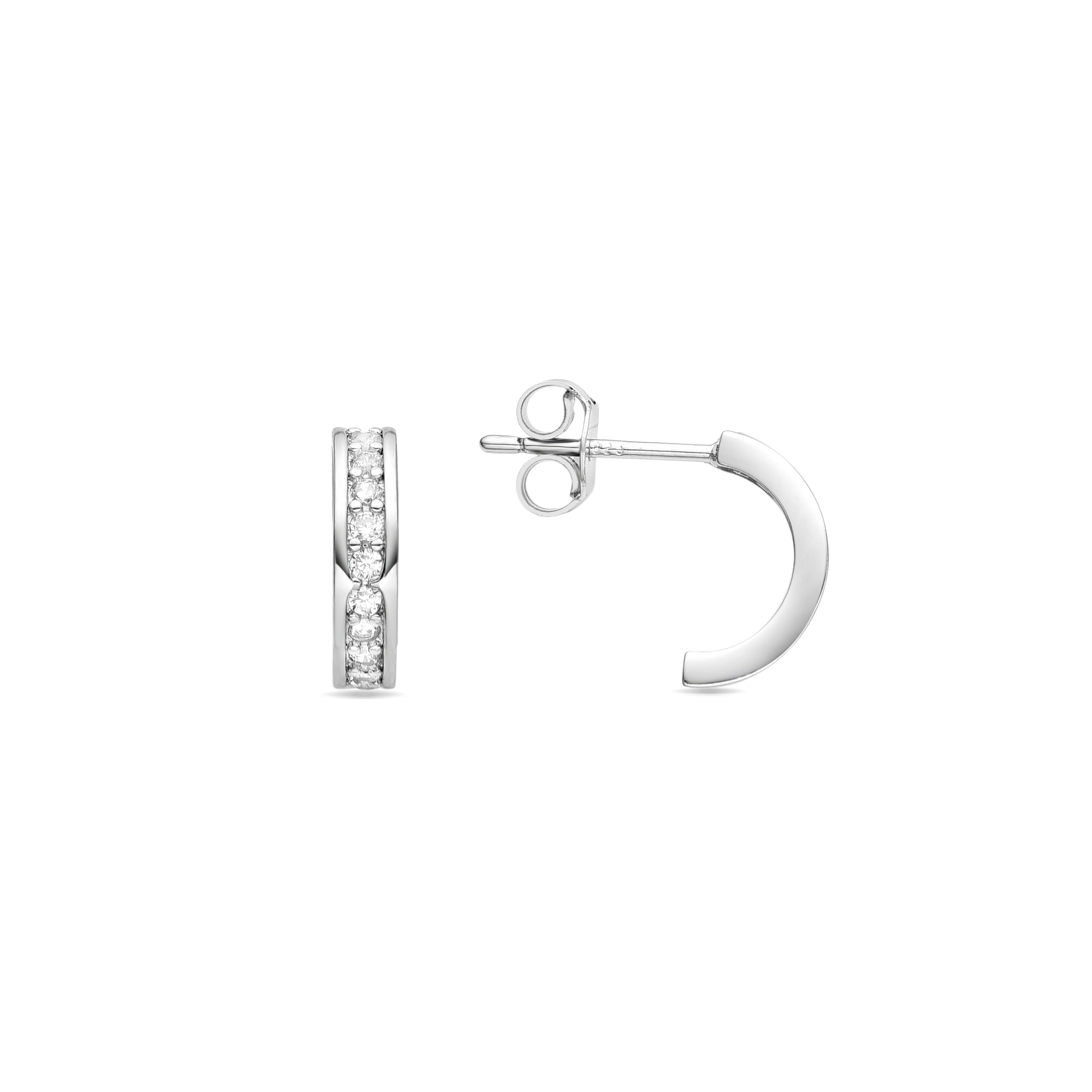 Brilliant Zirconia Earrings finished in rhodium - Alssa