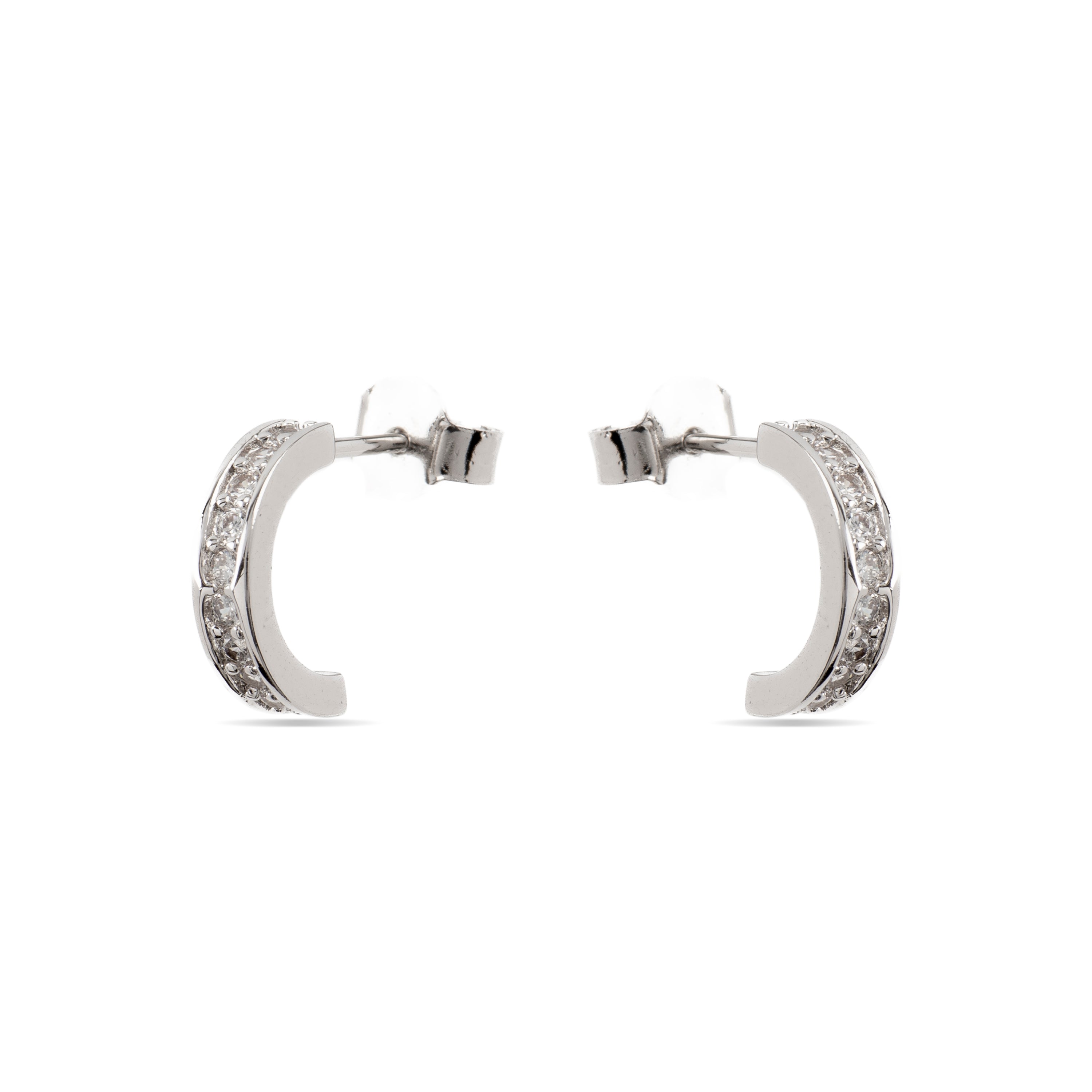 Brilliant Zirconia Earrings finished in rhodium - Alssa