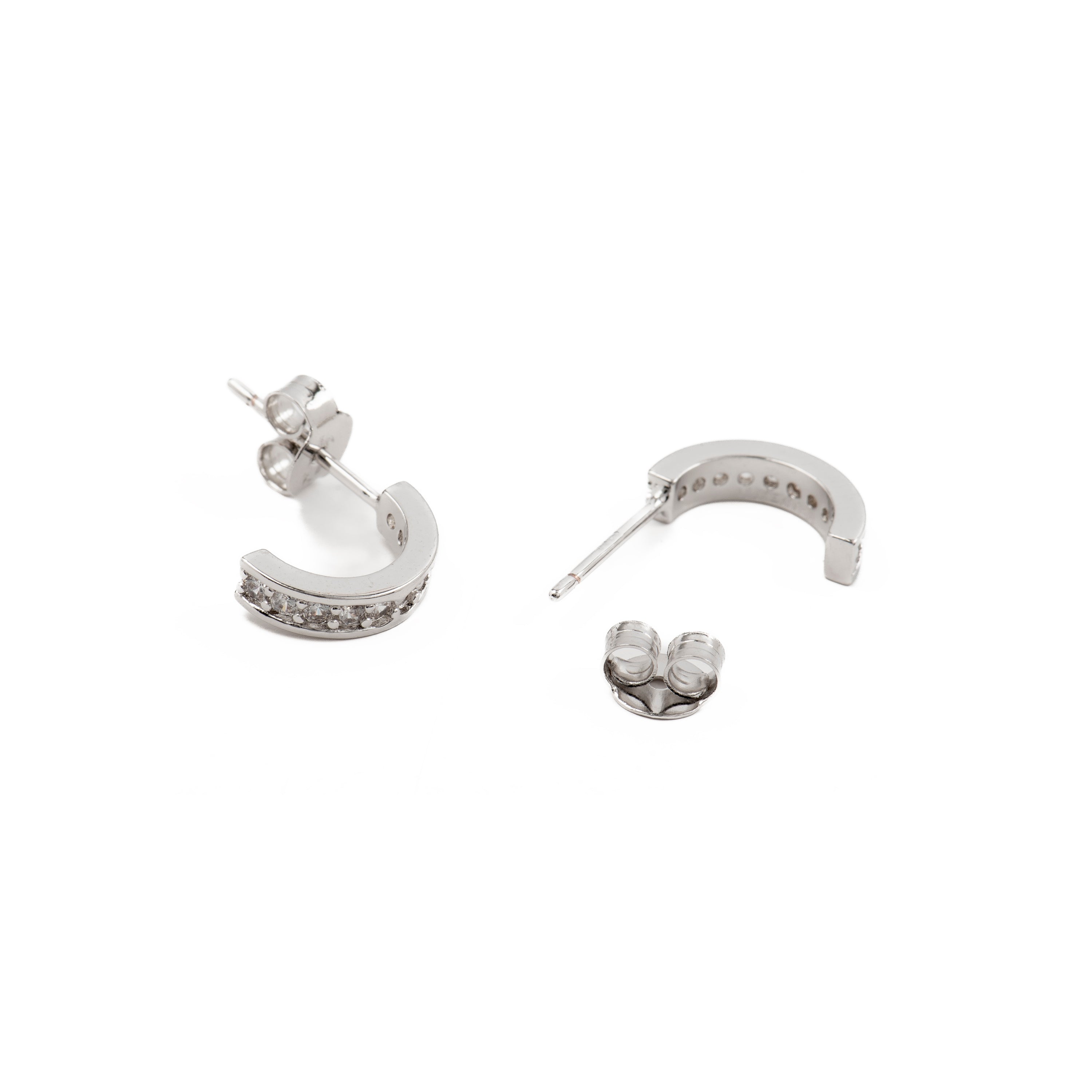 Brilliant Zirconia Earrings finished in rhodium - Alssa