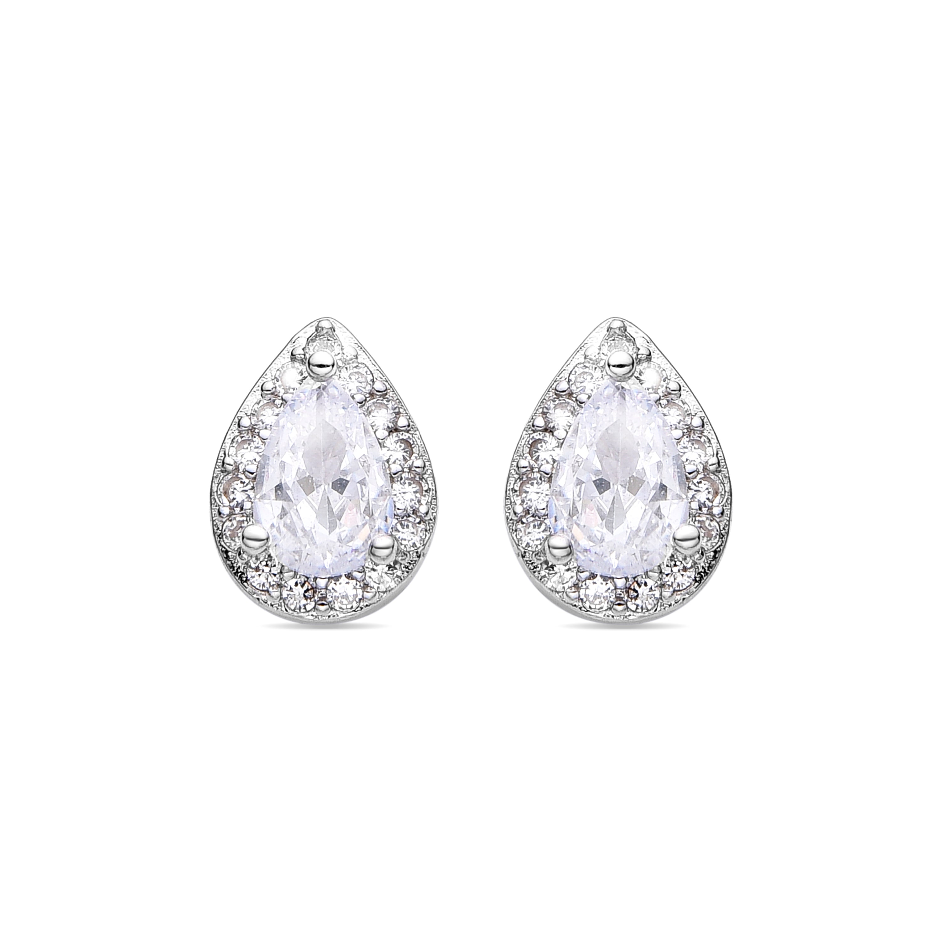 Brilliant Zirconia Earrings finished in rhodium - Nexan