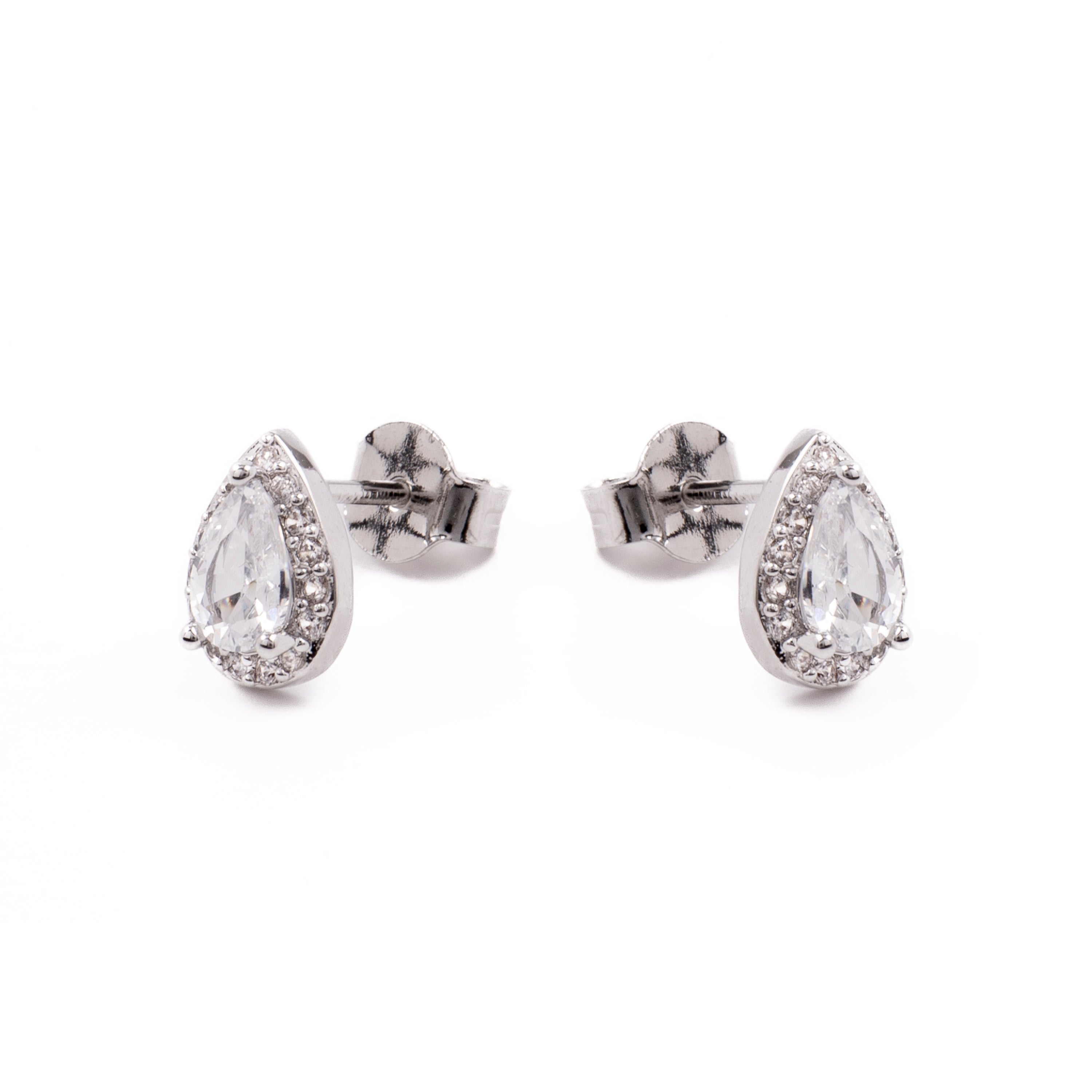 Brilliant Zirconia Earrings finished in rhodium - Nexan