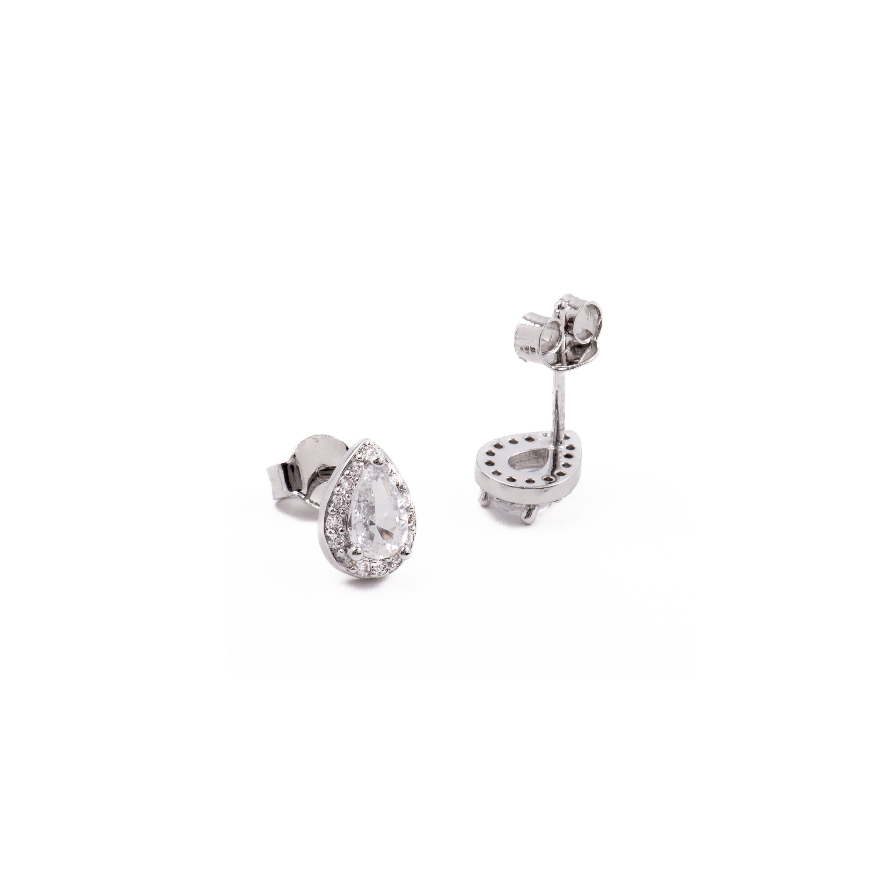Brilliant Zirconia Earrings finished in rhodium - Nexan