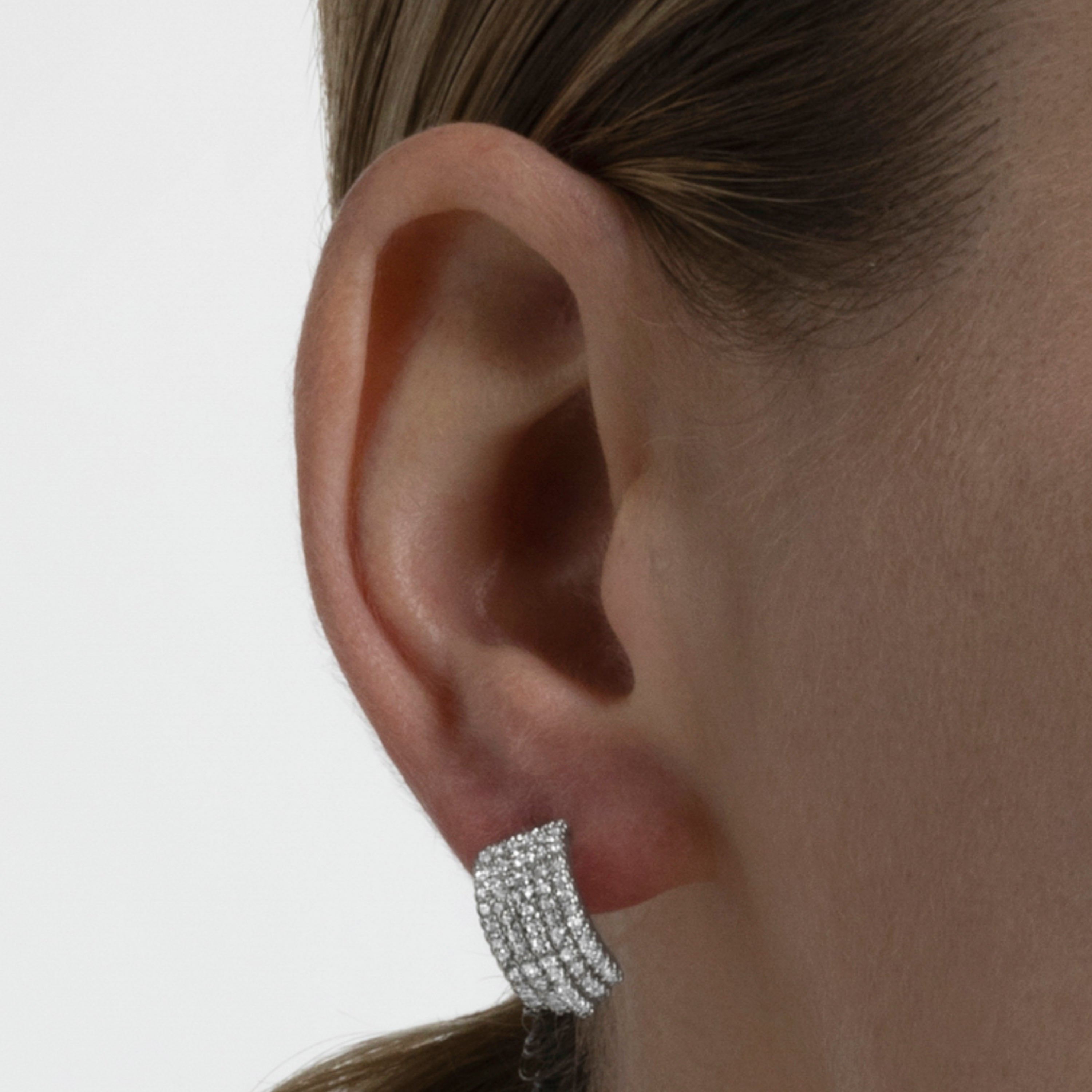 Orecchini in Zirconia Brillante finiti in rodio - Soinsu